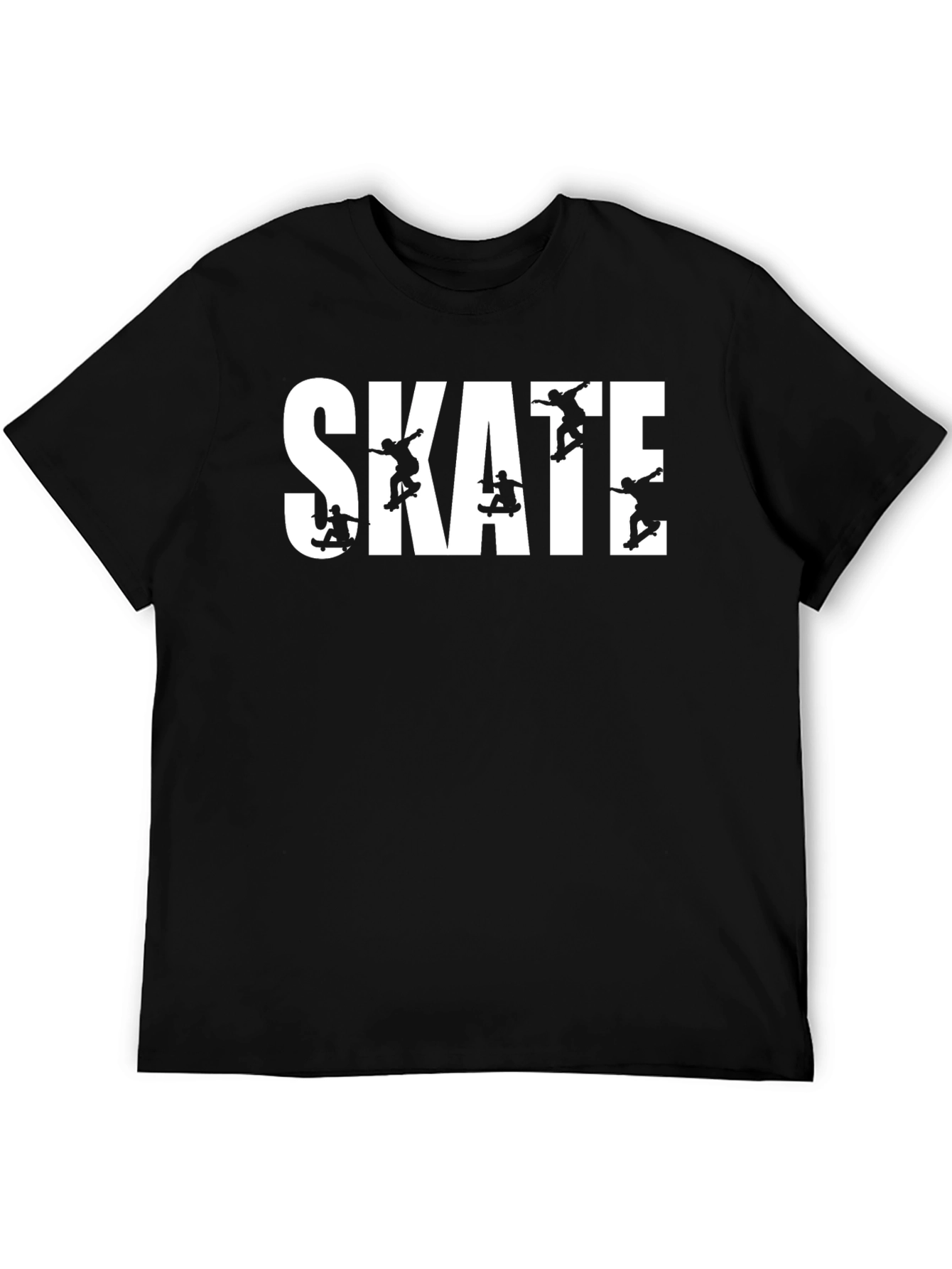 Skate Graphic Tee - Black Crew Neck T-Shirt