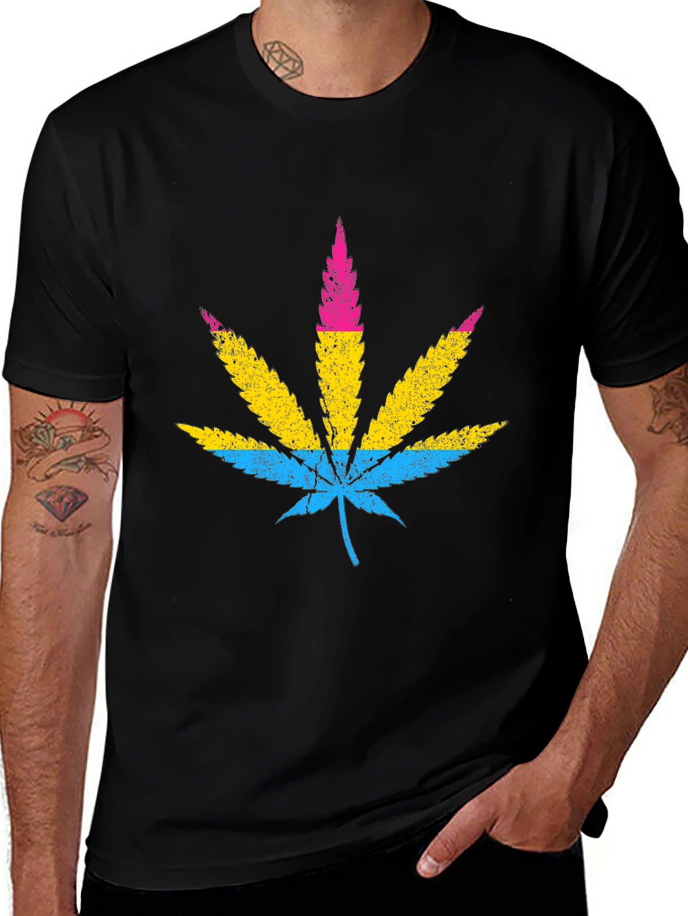 Pansexual Pride Marijuana Leaf T-Shirt
