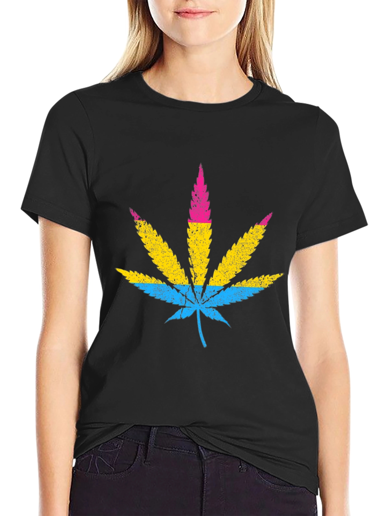 Pansexual Pride Marijuana Leaf T-Shirt