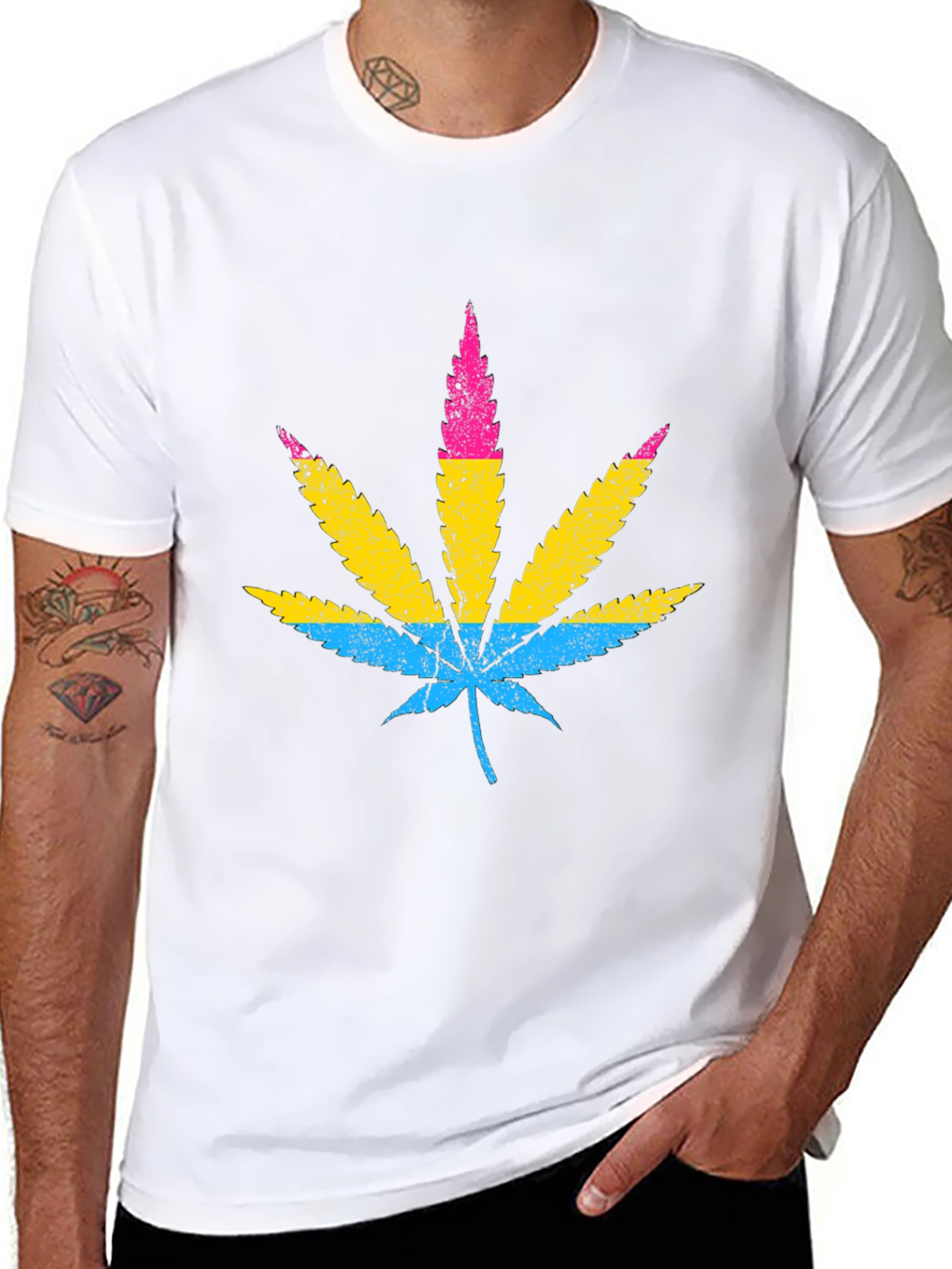 Pansexual Pride Marijuana Leaf T-Shirt