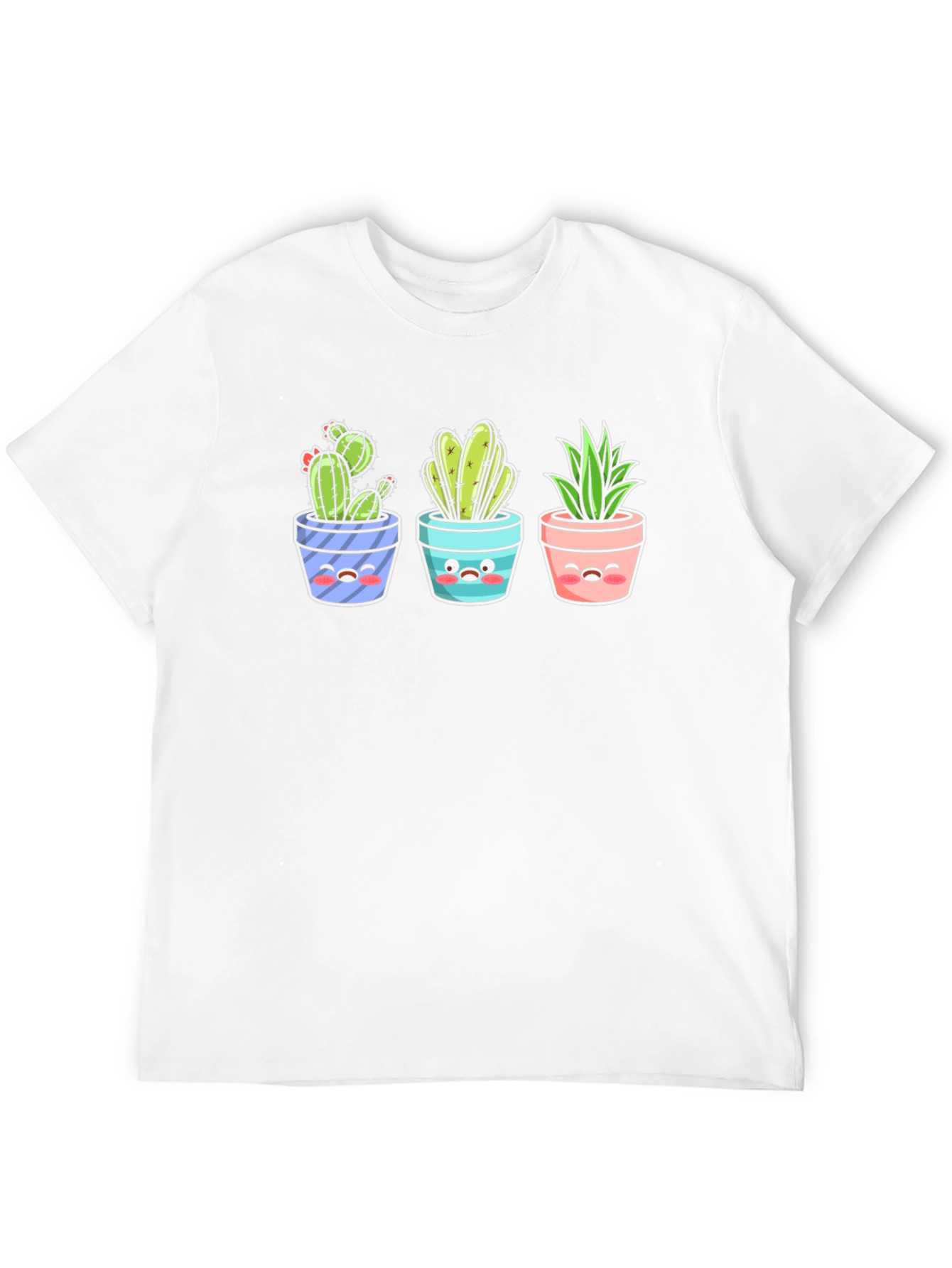 Kawaii Cactus T-Shirt: Cute Potted Plants Graphic Tee