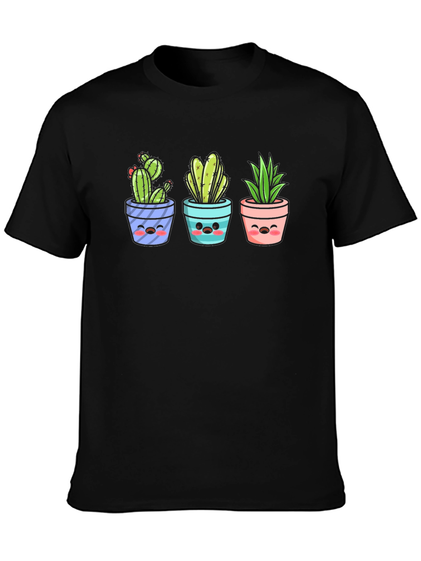 Kawaii Cactus T-Shirt: Cute Potted Plants Graphic Tee