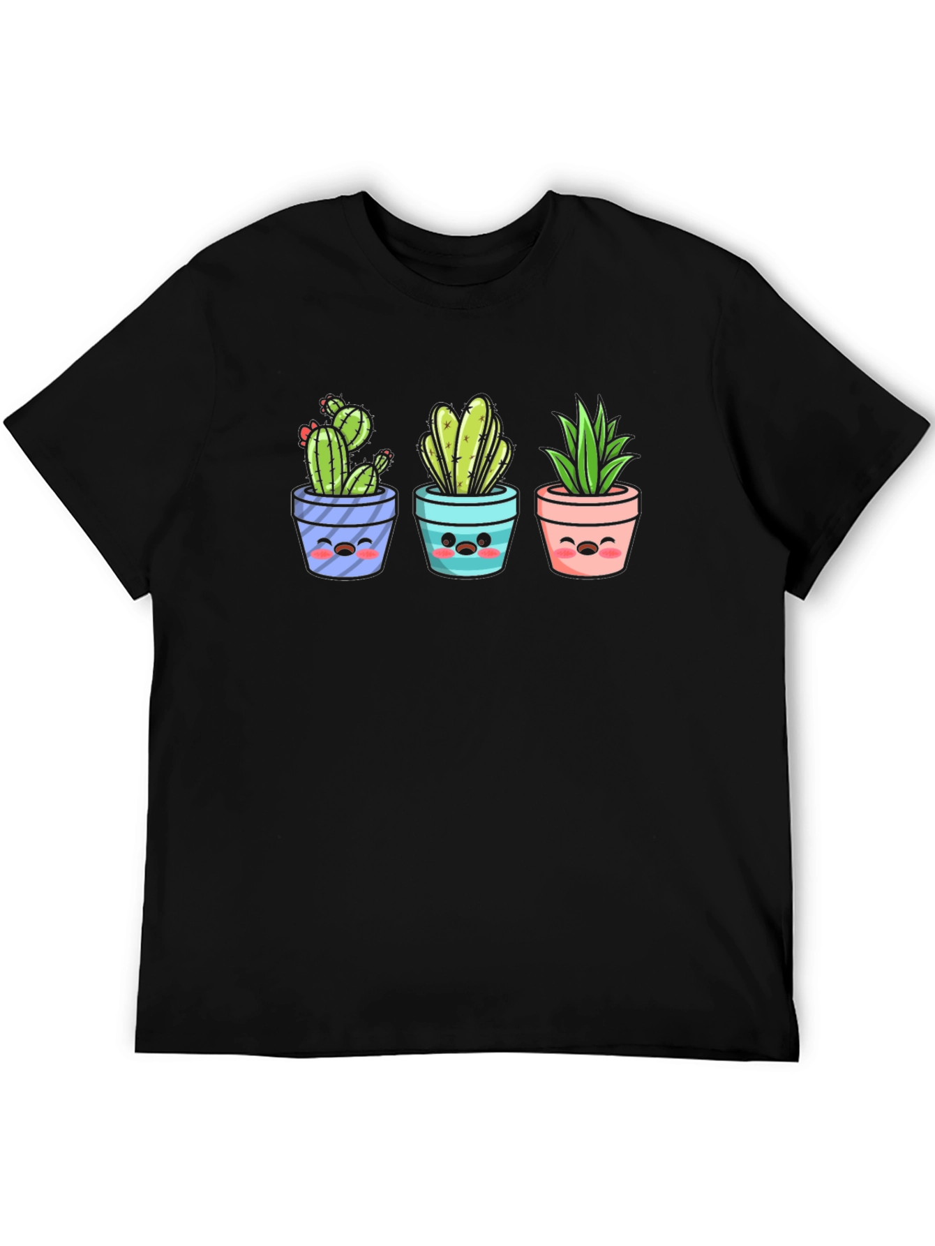 Kawaii Cactus T-Shirt: Cute Potted Plants Graphic Tee