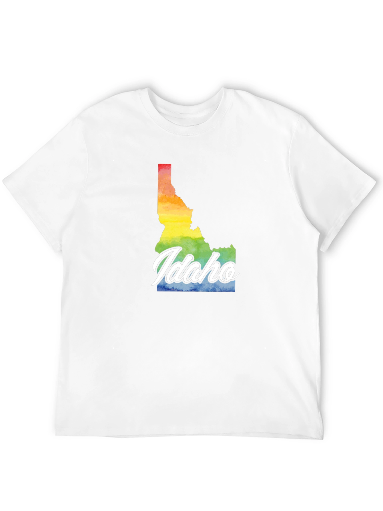 Idaho Pride T-Shirt - Rainbow State Map Tee