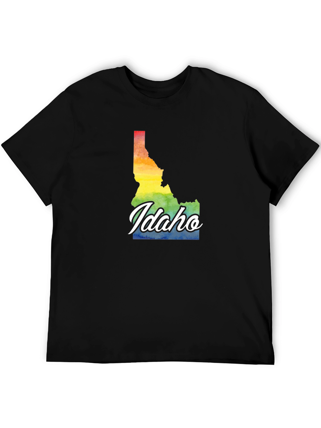 Idaho Pride T-Shirt - Rainbow State Map Tee