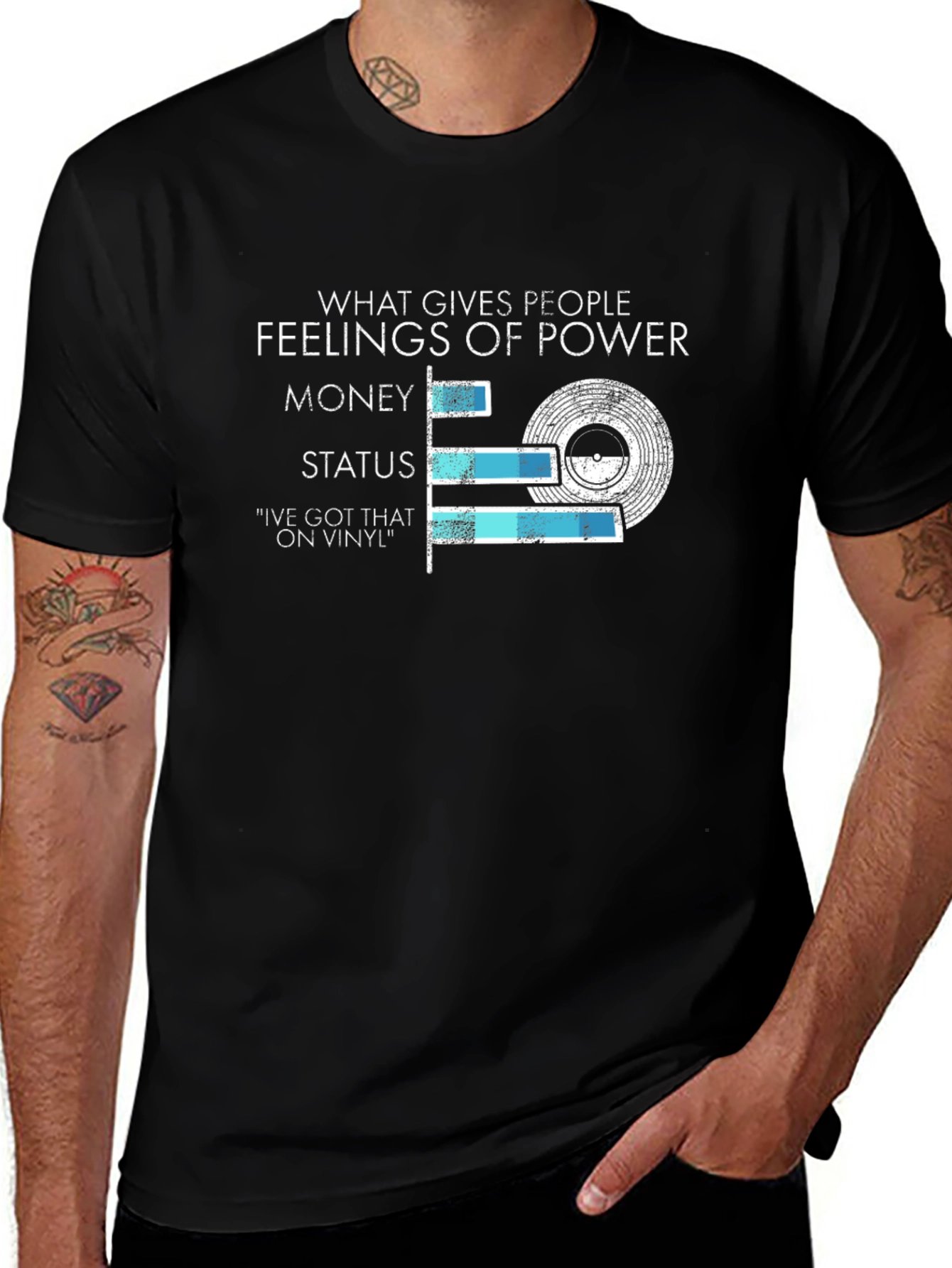 Vinyl Power T-Shirt: Money Status and Music