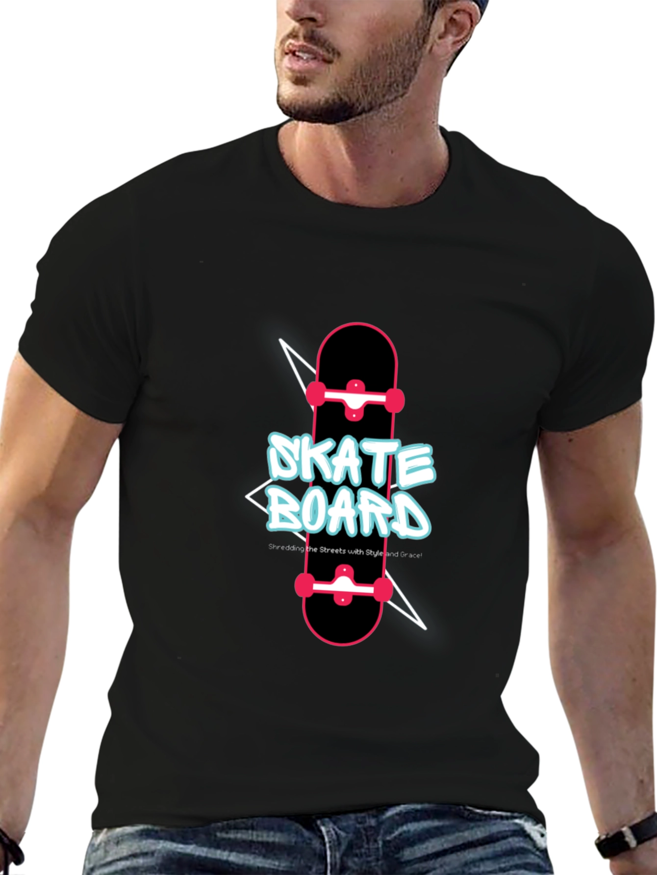 Skateboard Graphic T-Shirt - Skateboarding Style