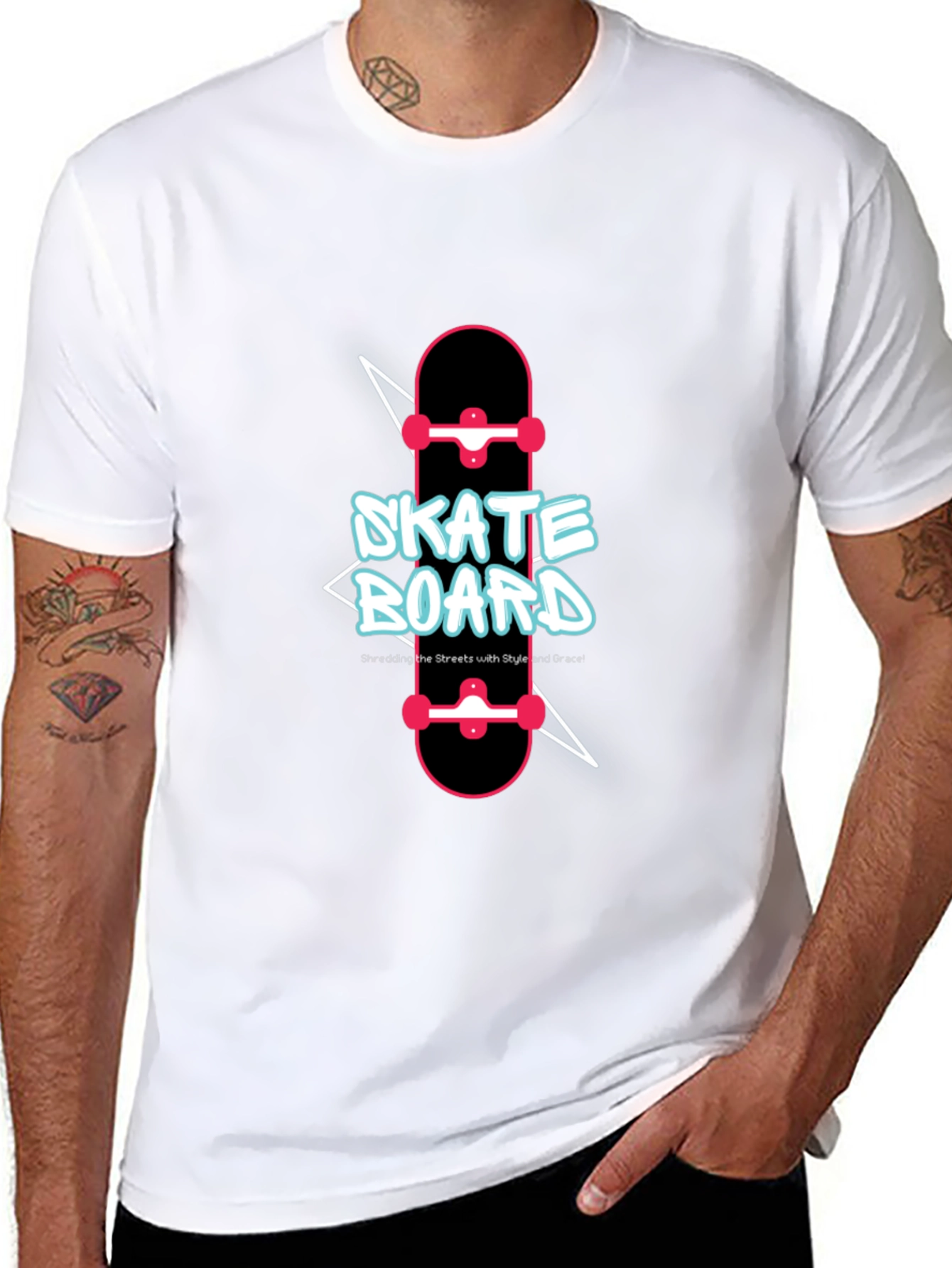 Skateboard Graphic T-Shirt - Skateboarding Style