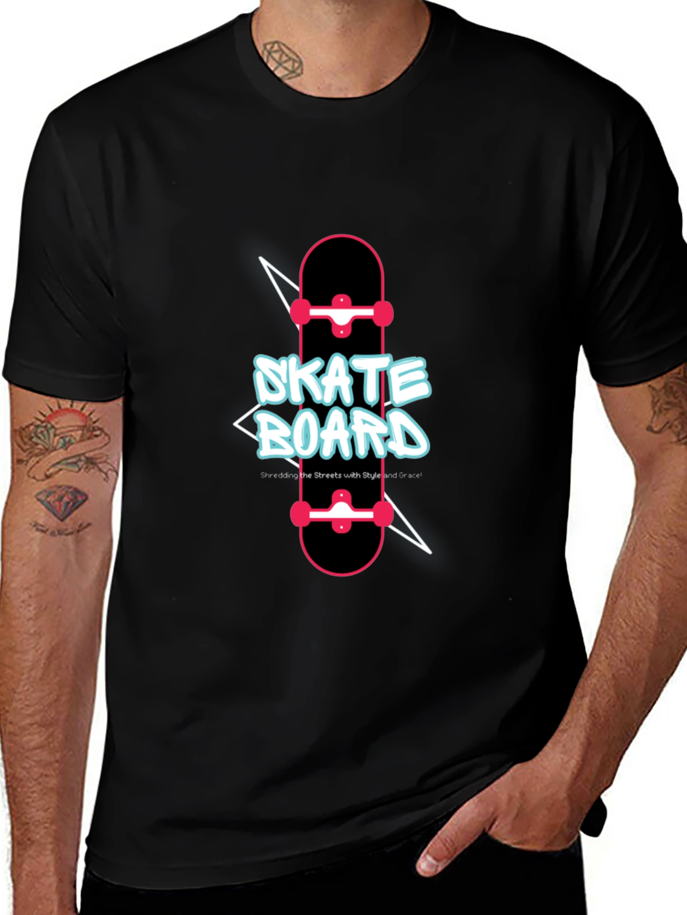 Skateboard Graphic T-Shirt - Skateboarding Style