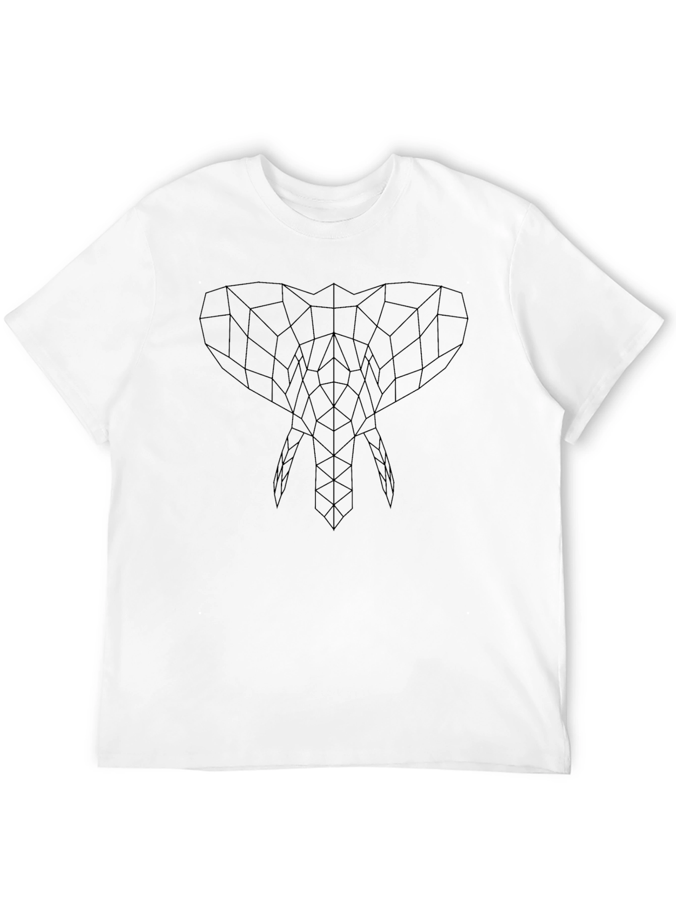 Geometric Elephant Black T-Shirt