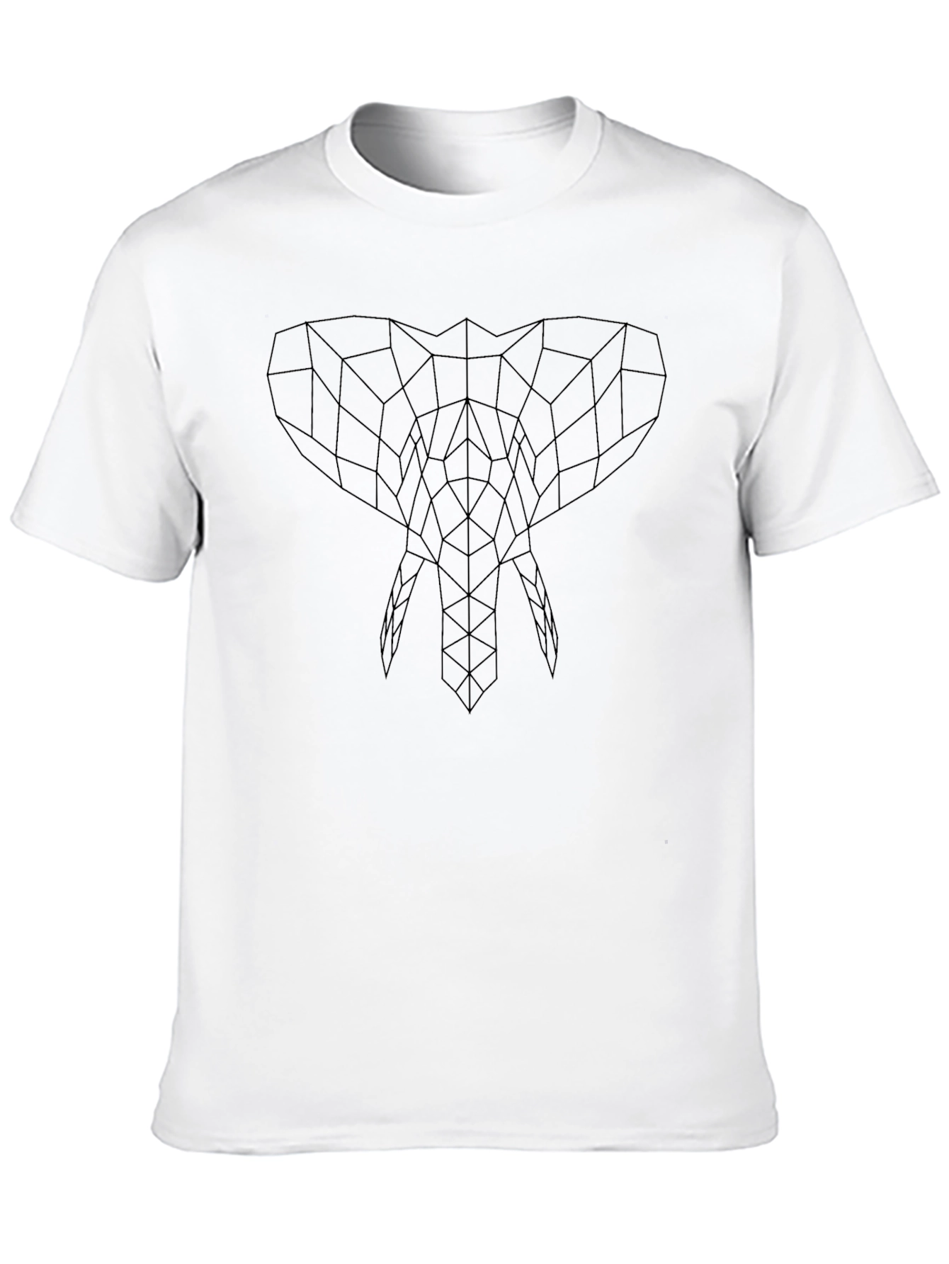 Geometric Elephant Black T-Shirt