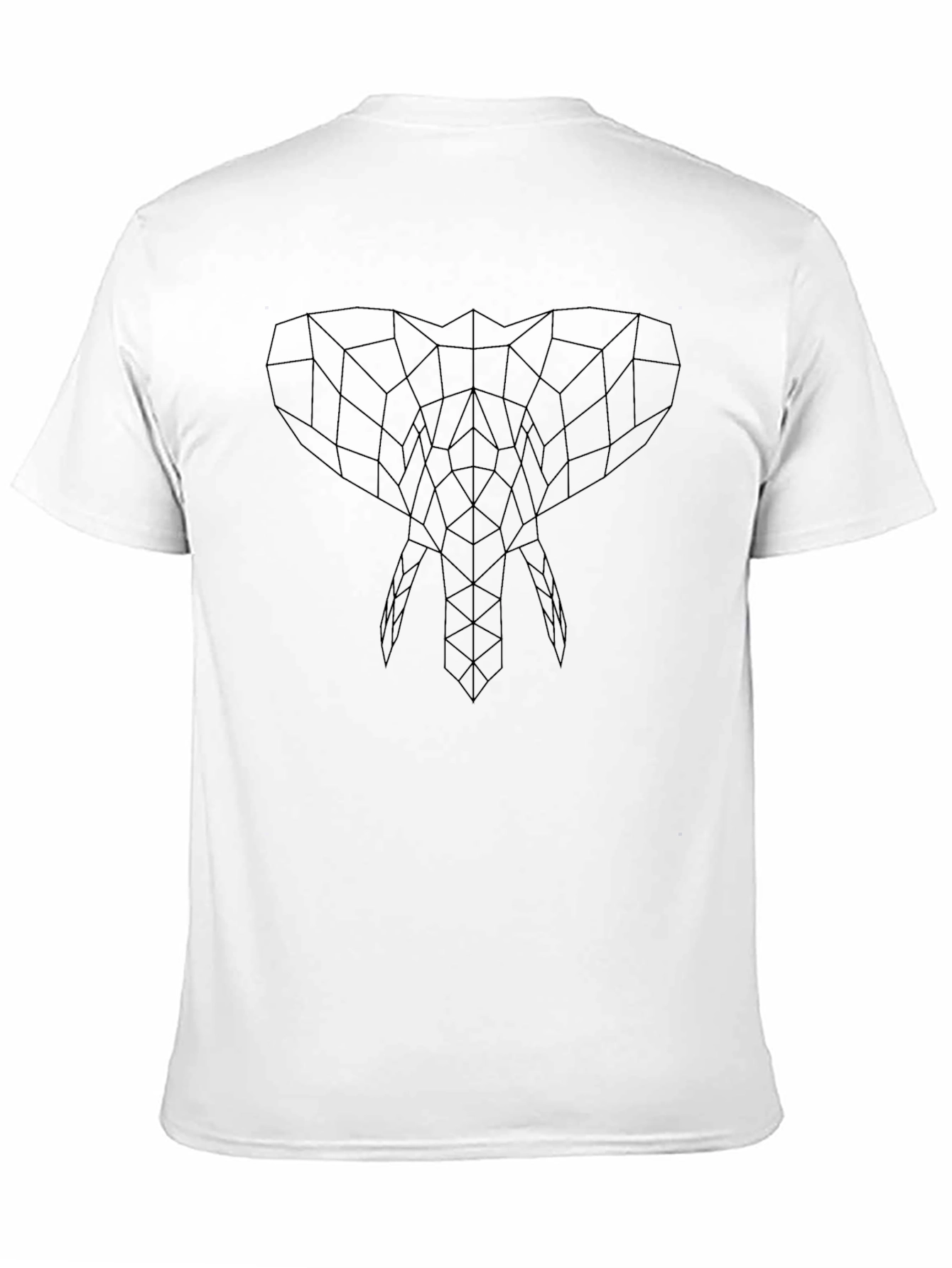 Geometric Elephant Black T-Shirt