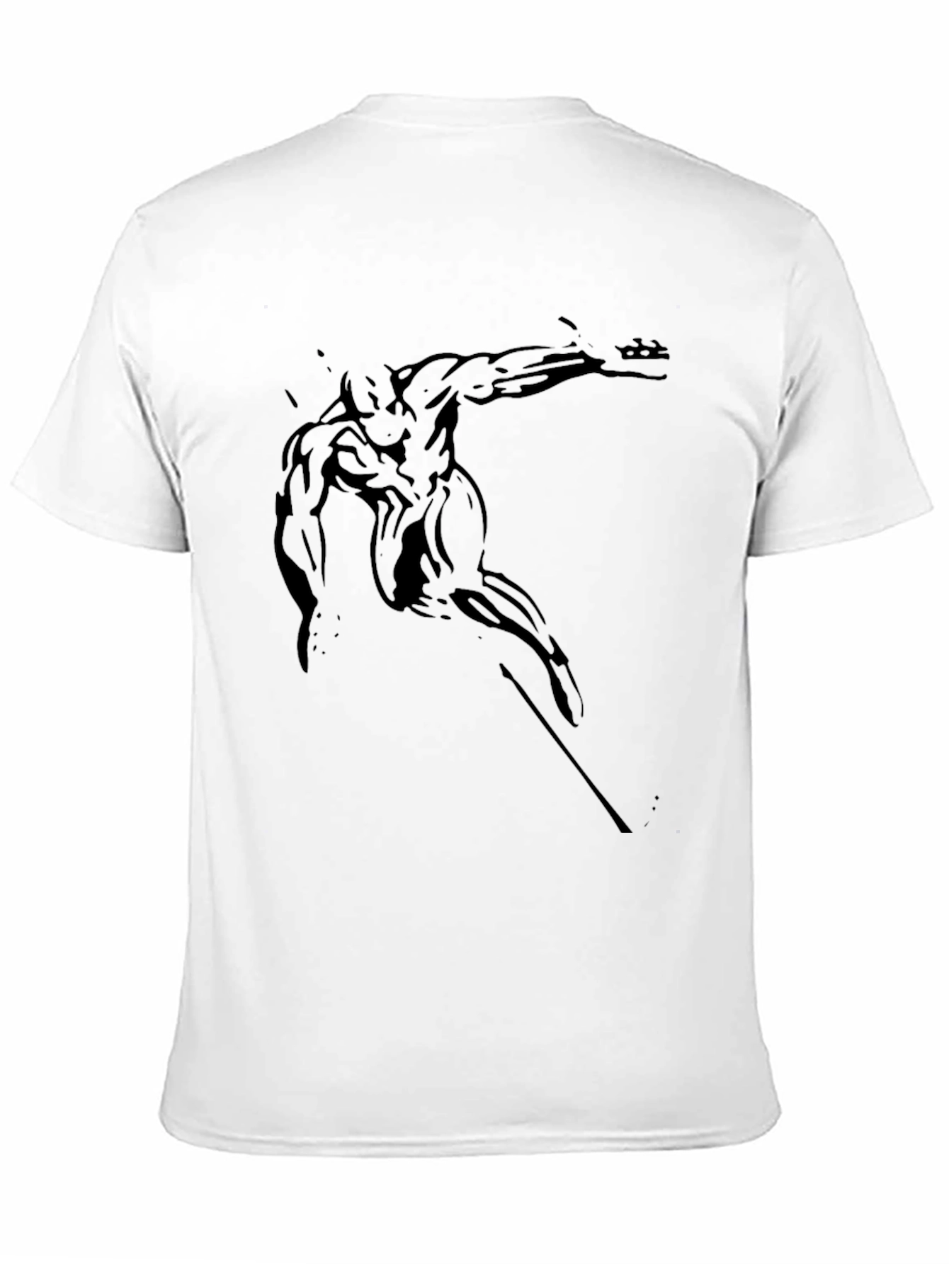 Mens Black Graphic Tee - Muscular Figure Print