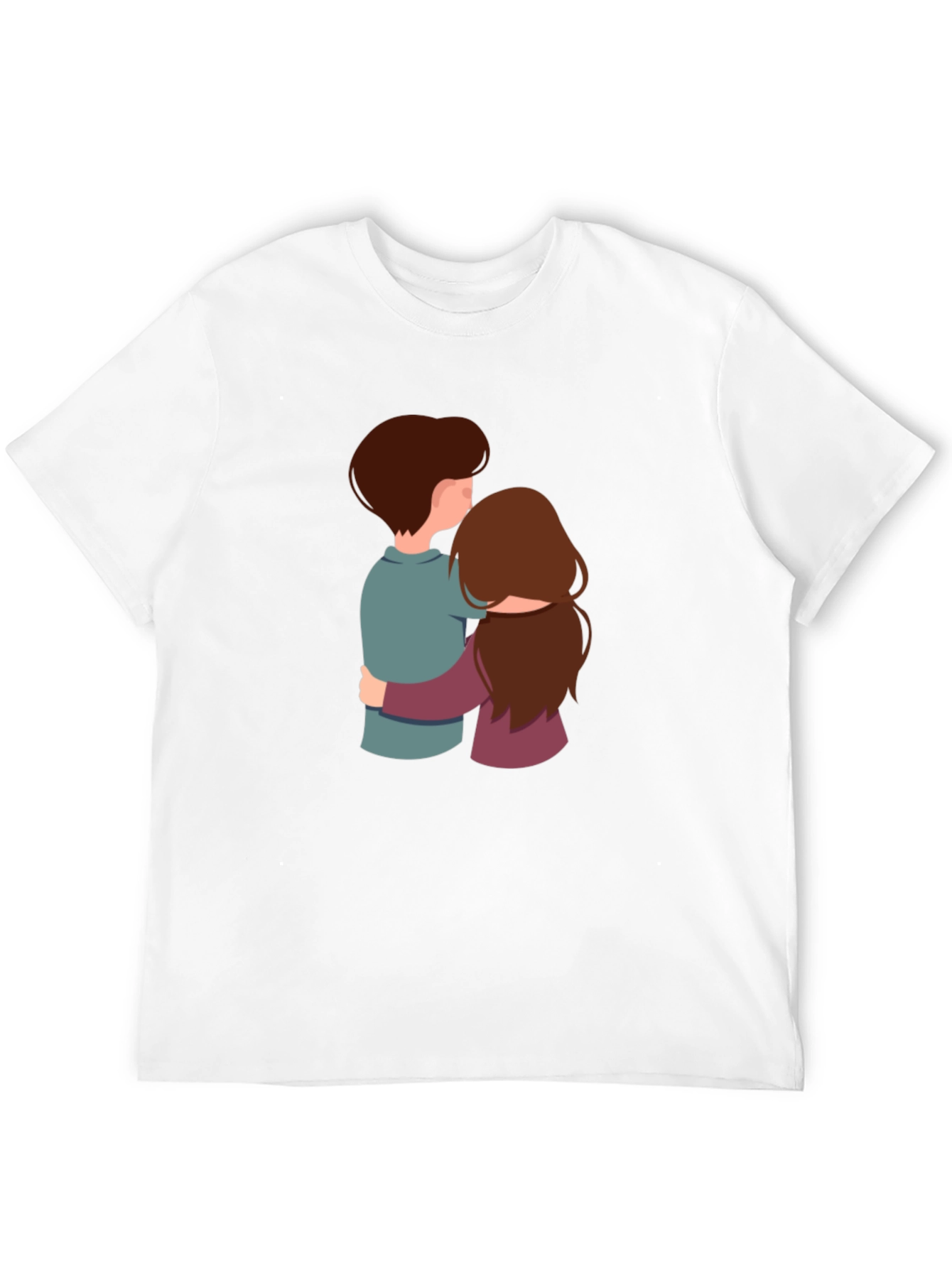 Couple Hugging Graphic Black Tee Shirt