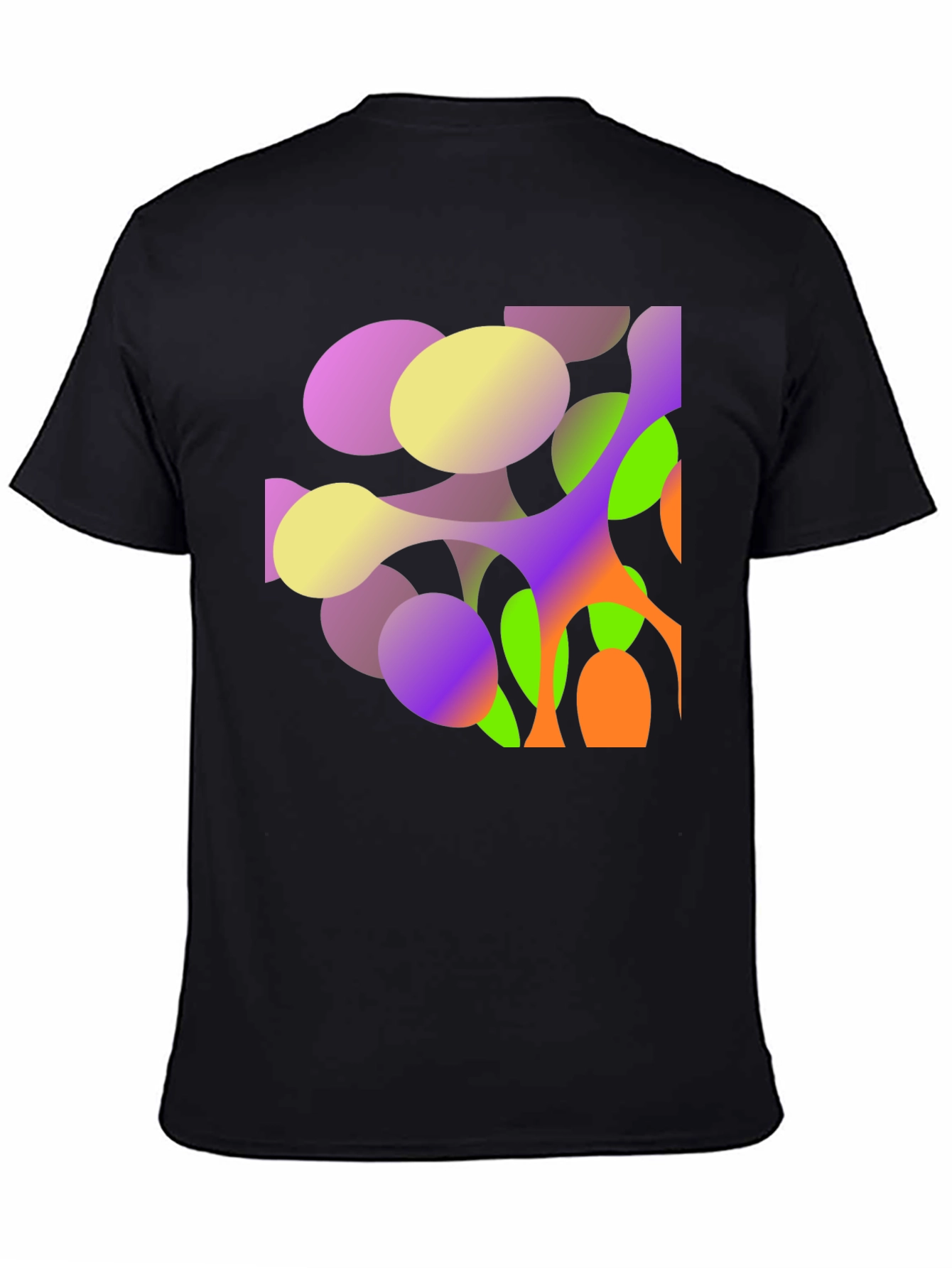 Abstract Geometric Print Black T-Shirt