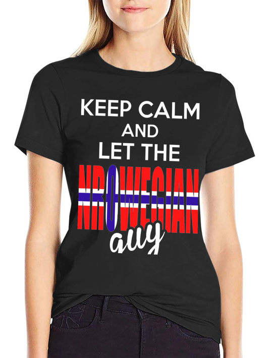 Keep Calm Norwegian Guy T-Shirt - Black Graphic Tee