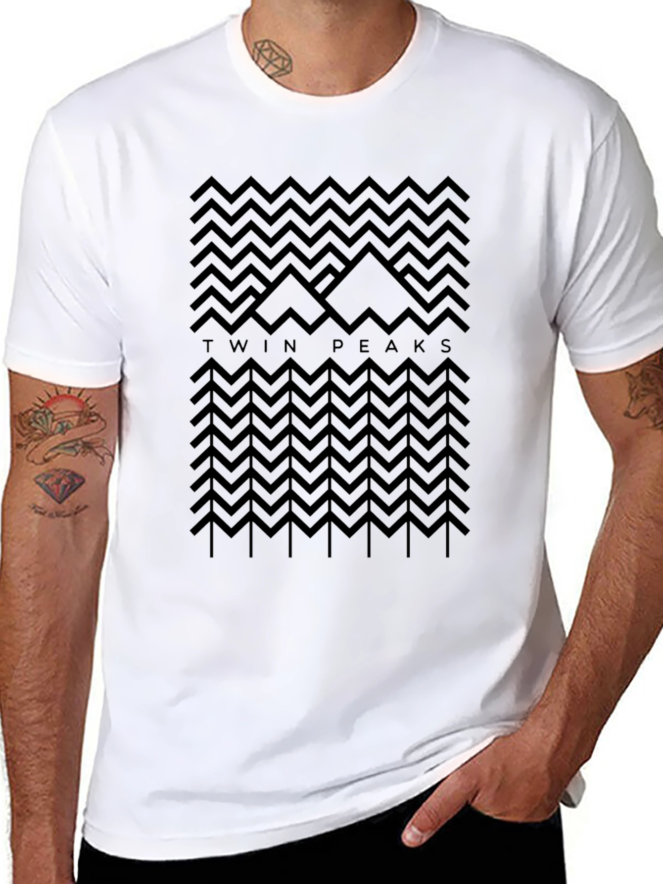 Twin Peaks Graphic Print Black T-Shirt