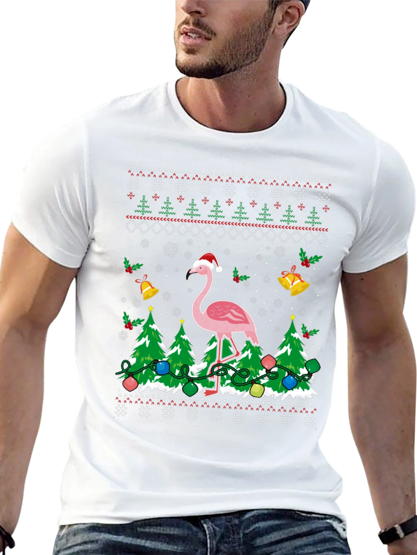 Flamingo Christmas Sweater T-Shirt