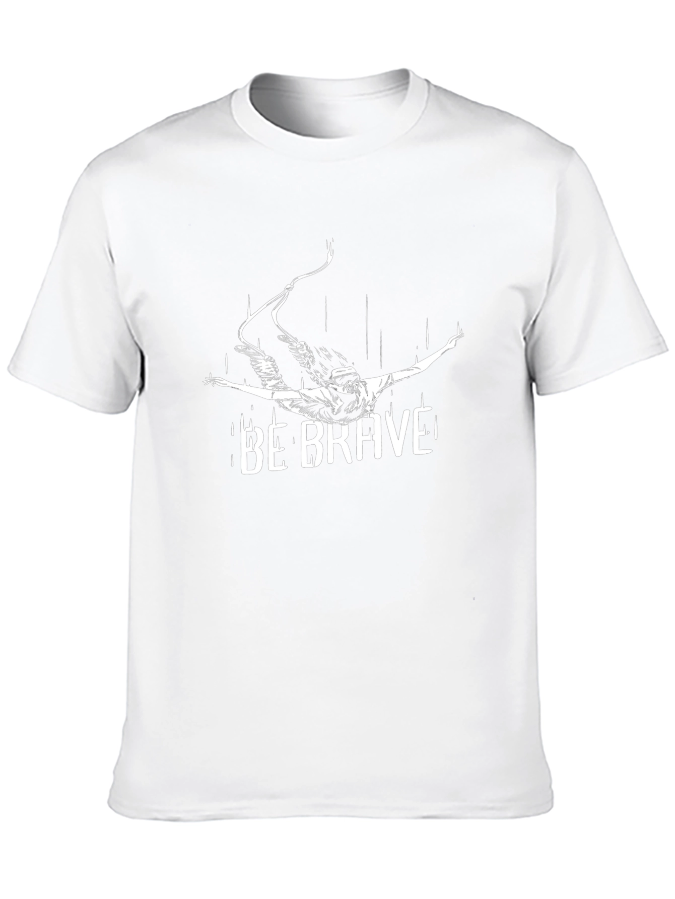 Be Brave Skydiver Graphic Tee - Black Cotton T-Shirt