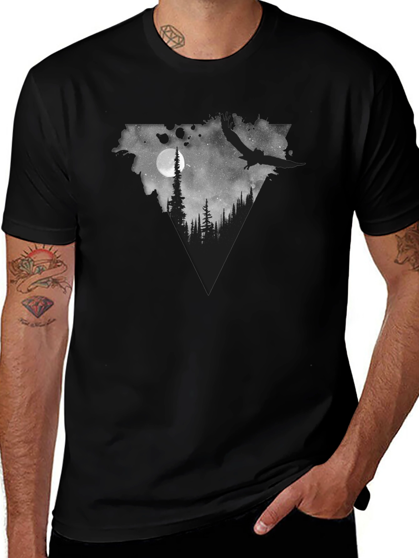 Natures Nightscape Black Graphic Tee