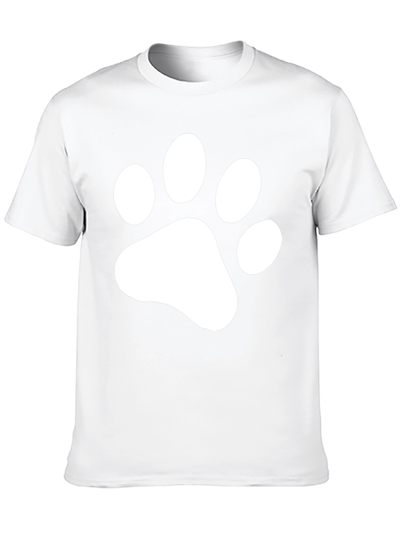 Paw Print Graphic T-Shirt - Casual Cotton Tee
