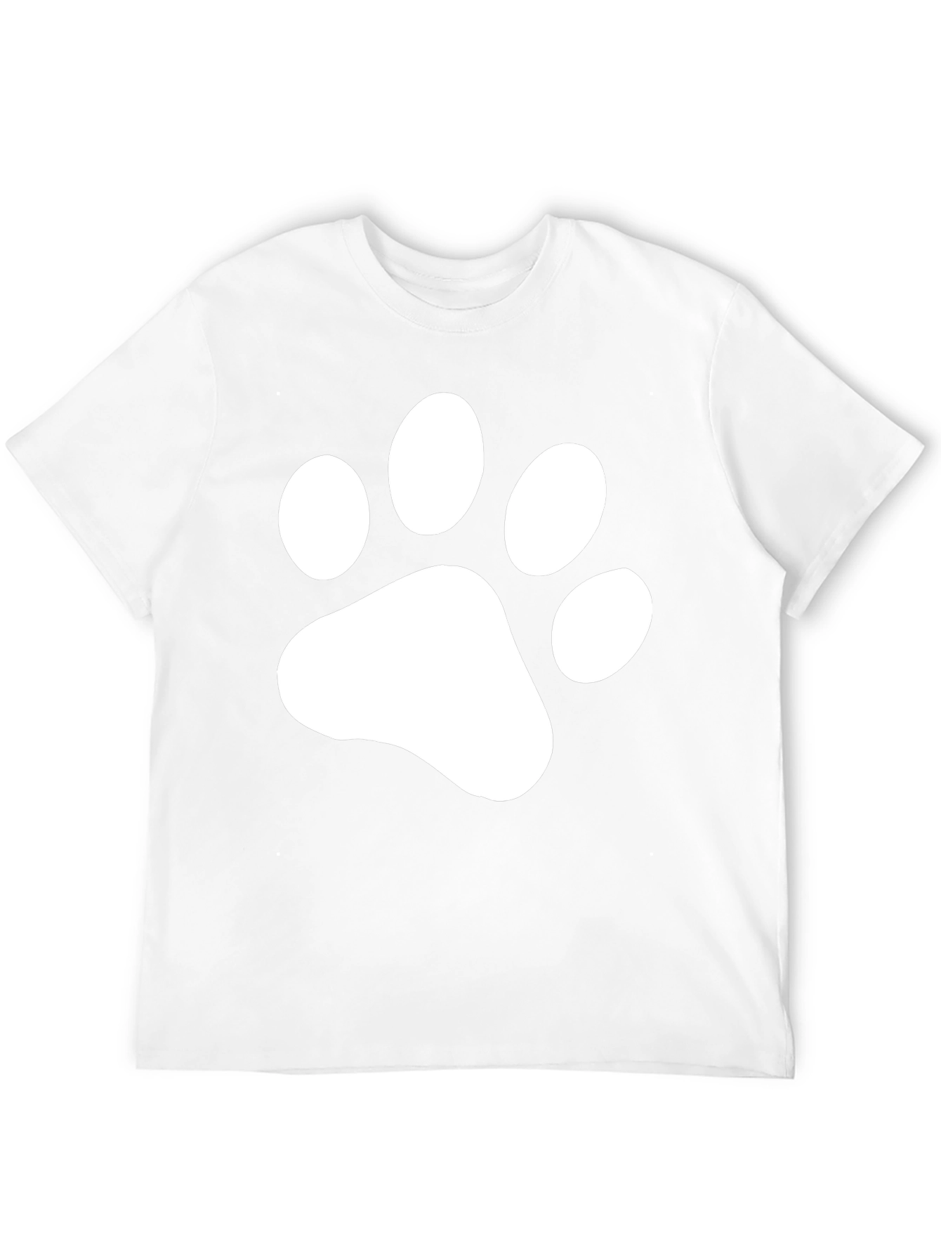 Paw Print Graphic T-Shirt - Casual Cotton Tee