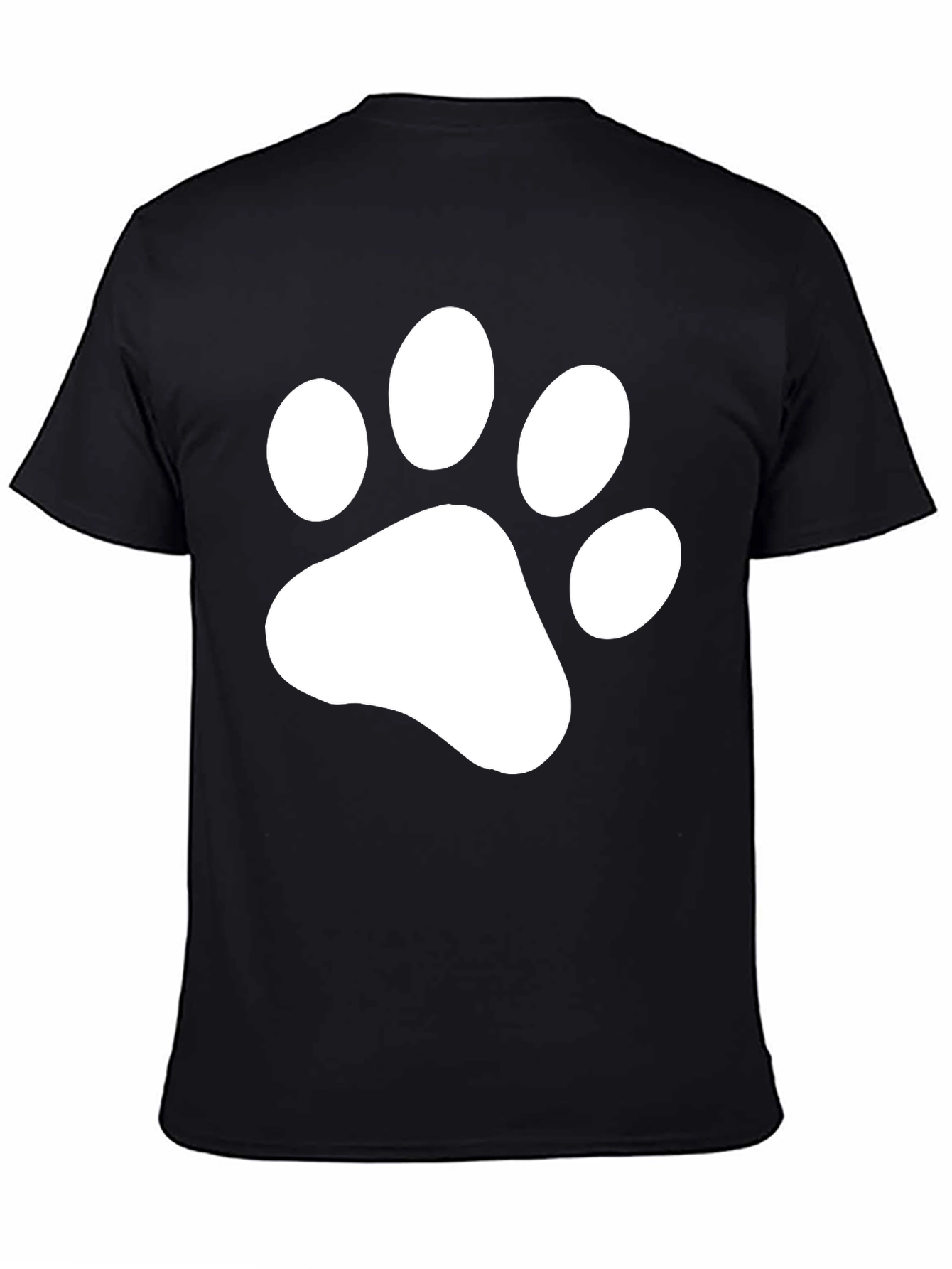 Paw Print Graphic T-Shirt - Casual Cotton Tee