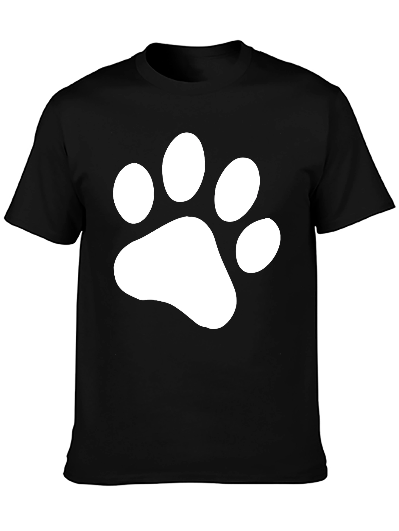 Paw Print Graphic T-Shirt - Casual Cotton Tee