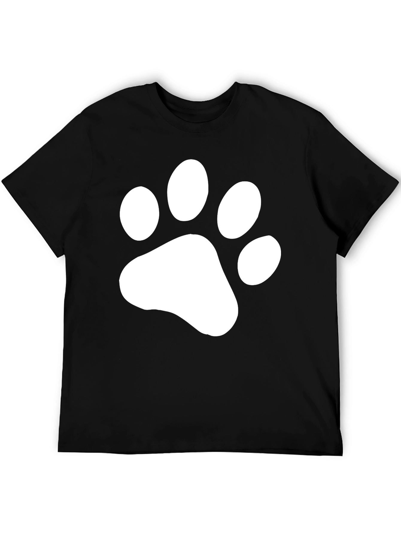 Paw Print Graphic T-Shirt - Casual Cotton Tee