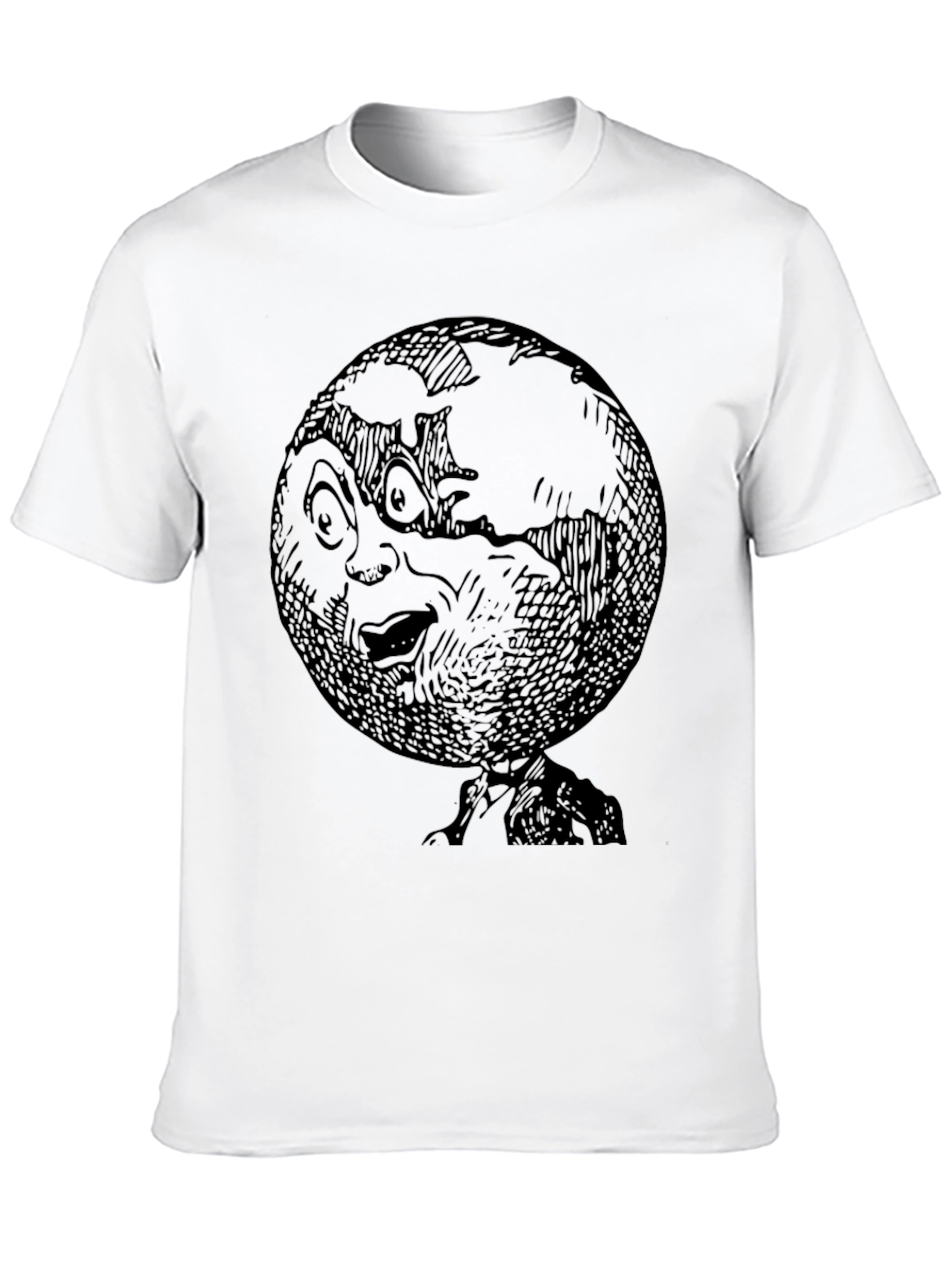 Earth Head Graphic Tee - Unique Black T-Shirt