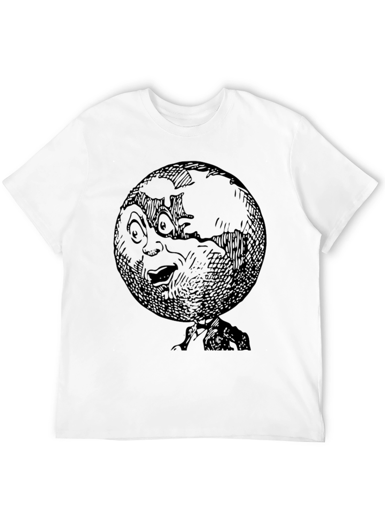 Earth Head Graphic Tee - Unique Black T-Shirt
