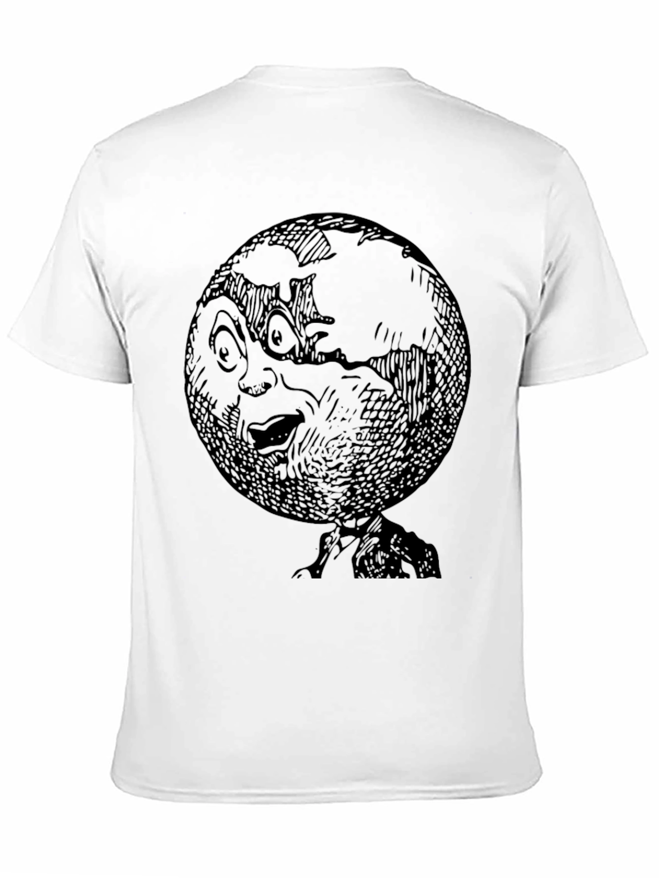Earth Head Graphic Tee - Unique Black T-Shirt