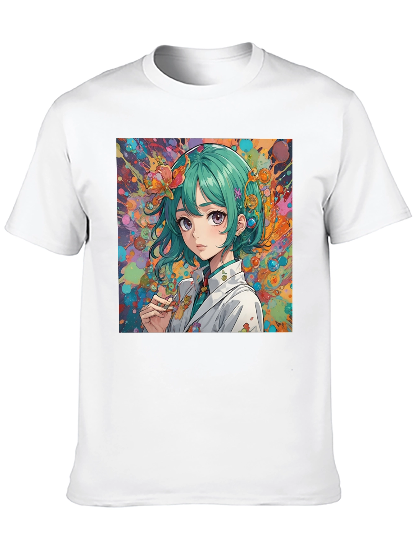 Anime Girl Art Graphic Black T-Shirt