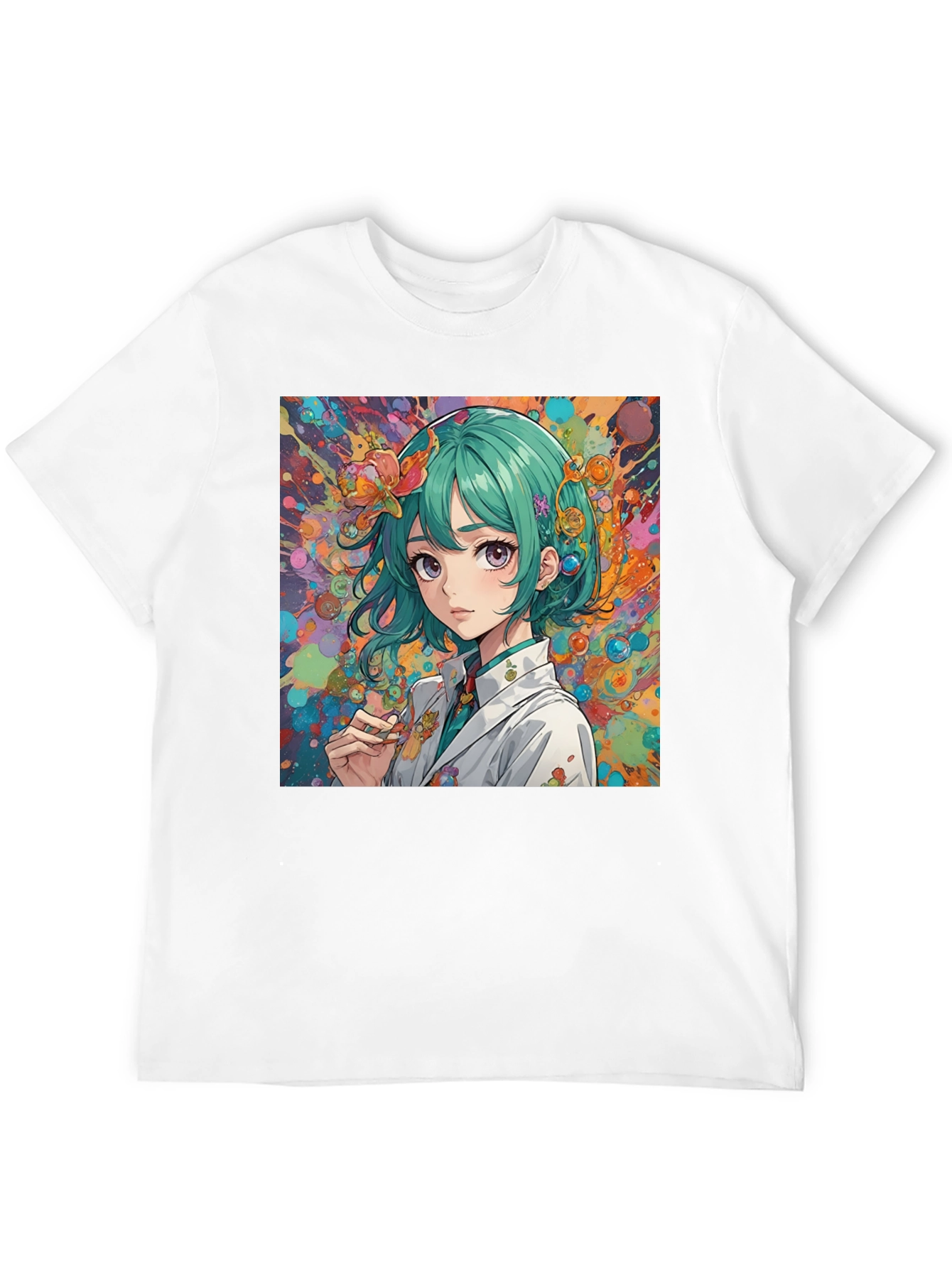 Anime Girl Art Graphic Black T-Shirt