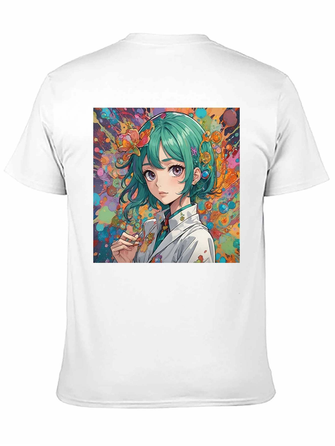 Anime Girl Art Graphic Black T-Shirt