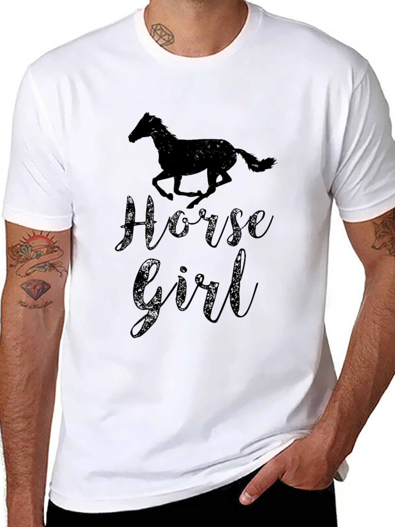 Horse Girl T-Shirt - Black Graphic Tee