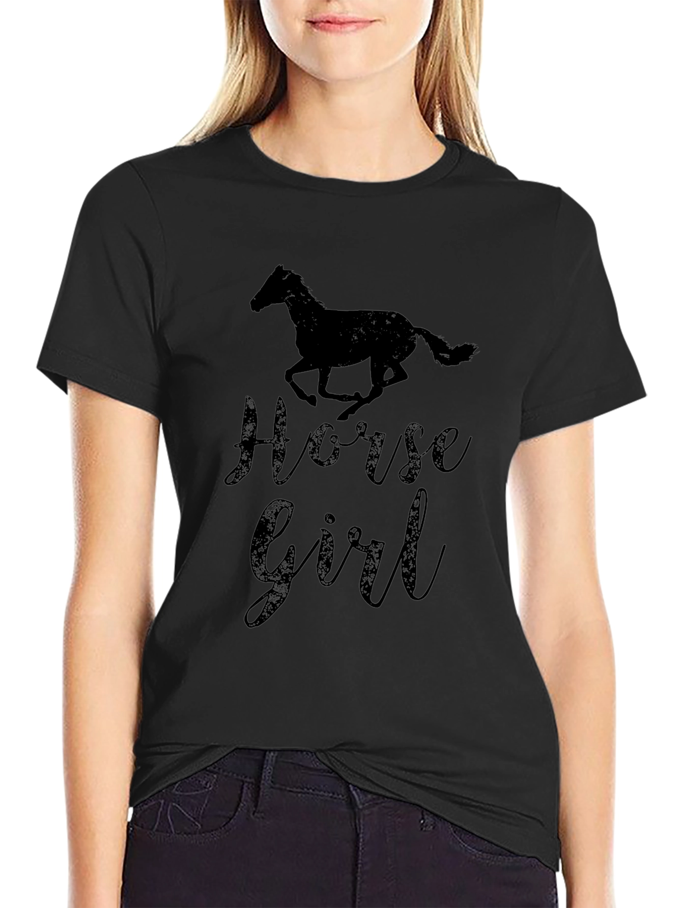 Horse Girl T-Shirt - Black Graphic Tee