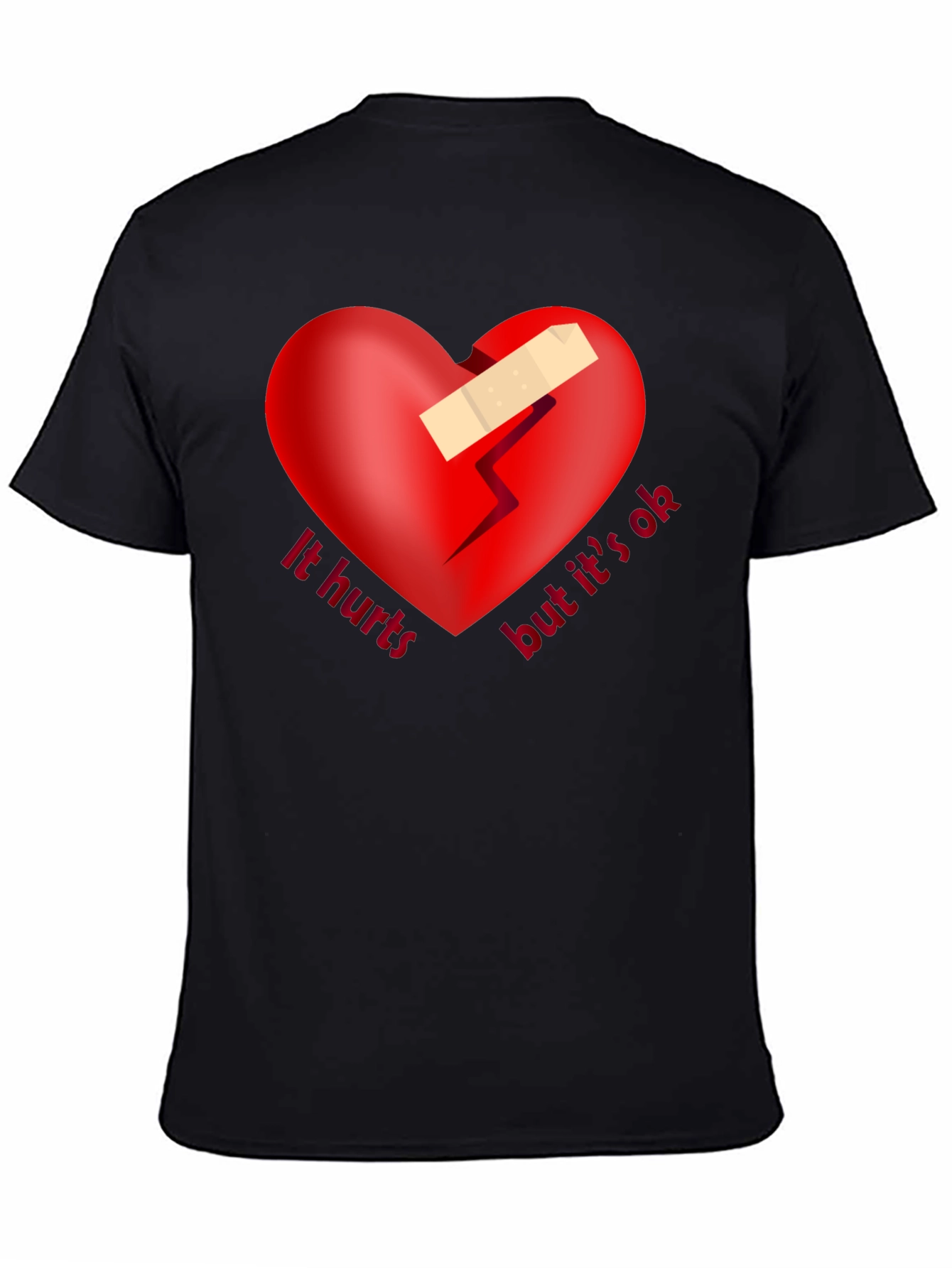 It Hurts But Its Ok Graphic Tee - Black