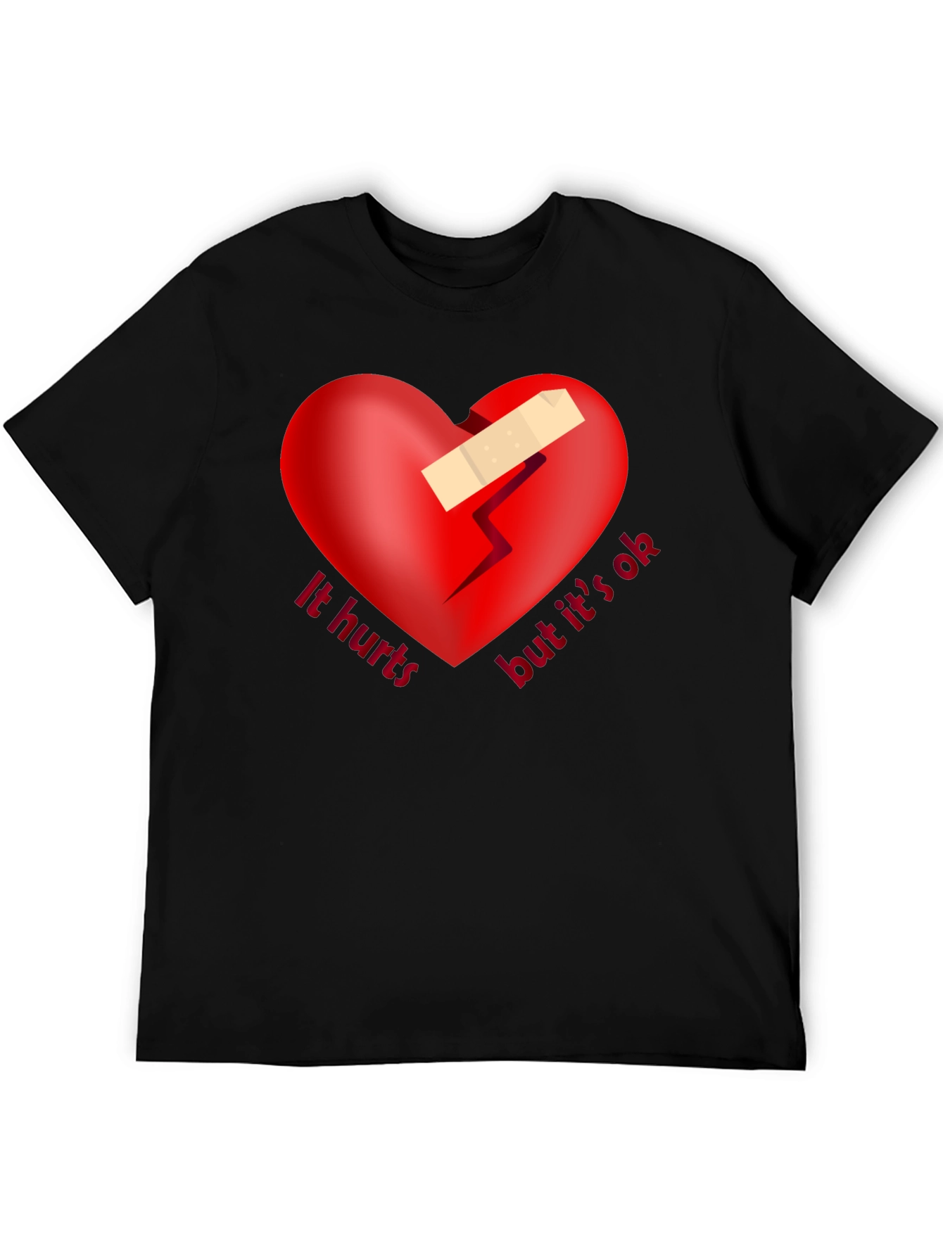 It Hurts But Its Ok Graphic Tee - Black