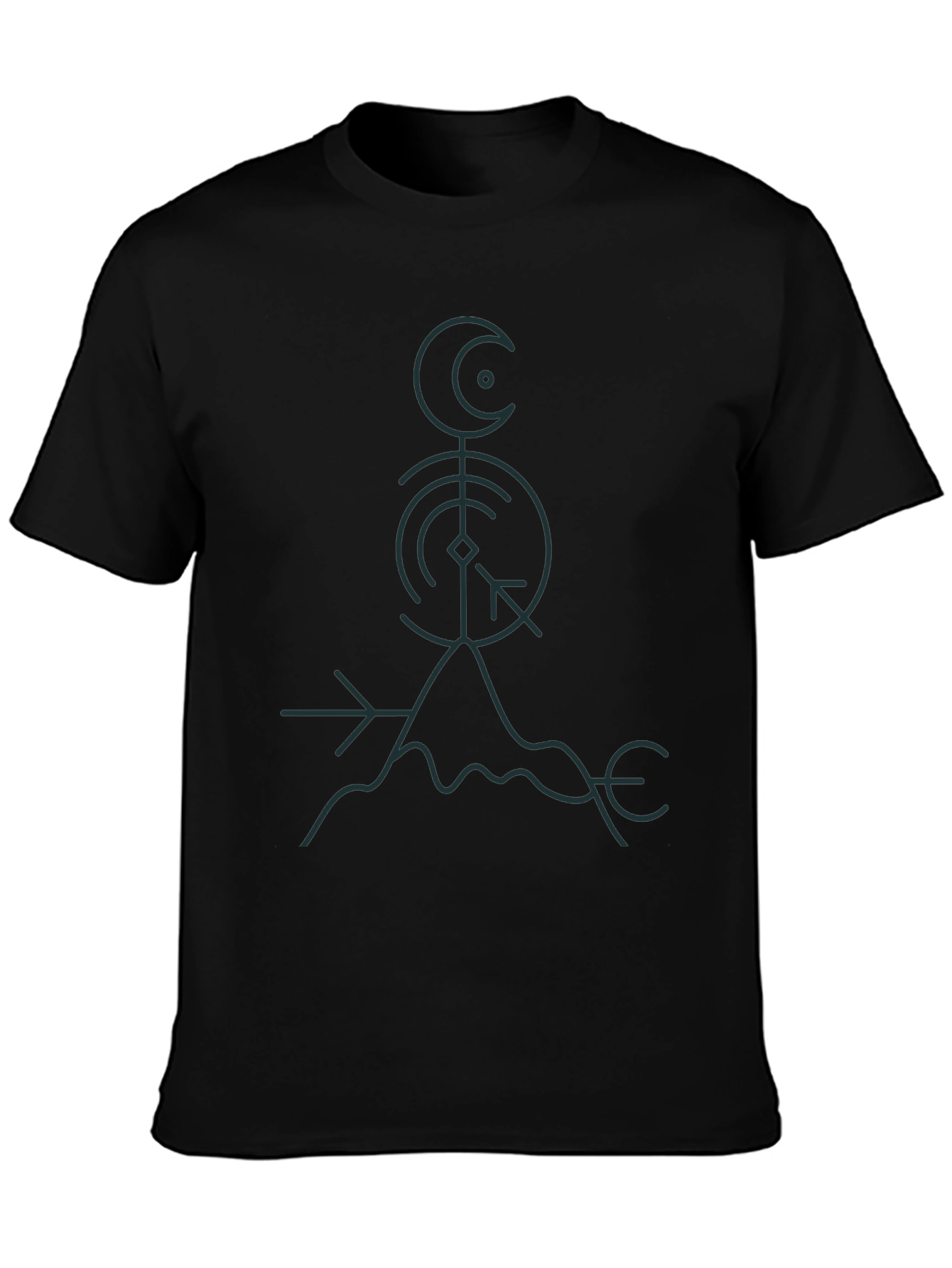 Mystic Symbol Graphic Tee - Black Cotton T-Shirt
