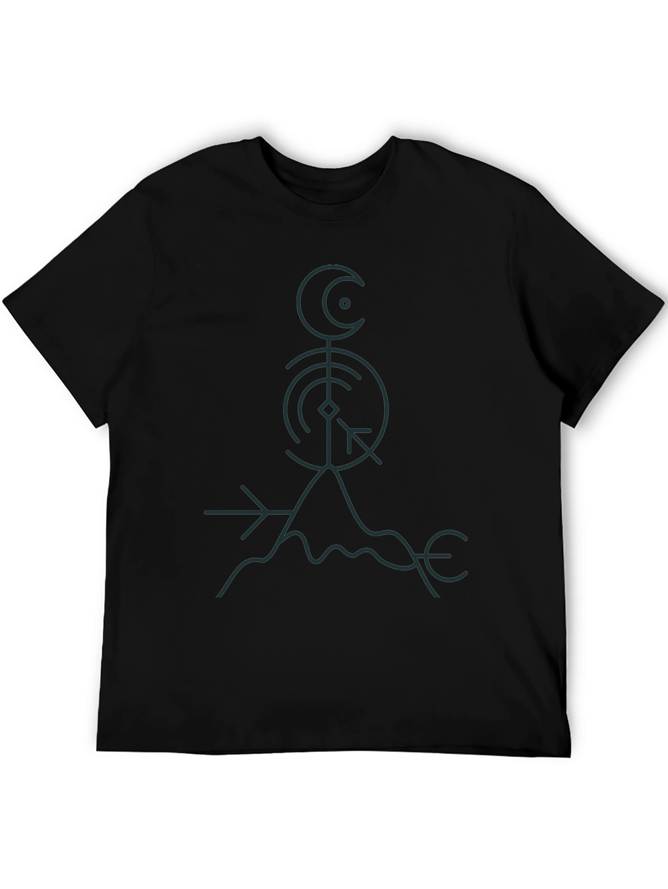 Mystic Symbol Graphic Tee - Black Cotton T-Shirt