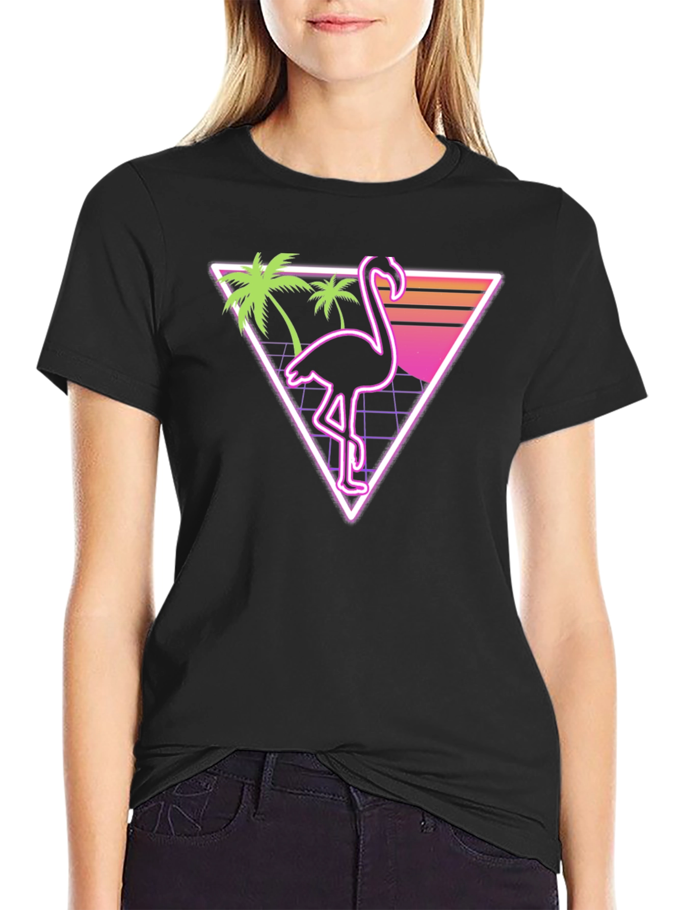 Retro Flamingo T-Shirt - Vaporwave Style