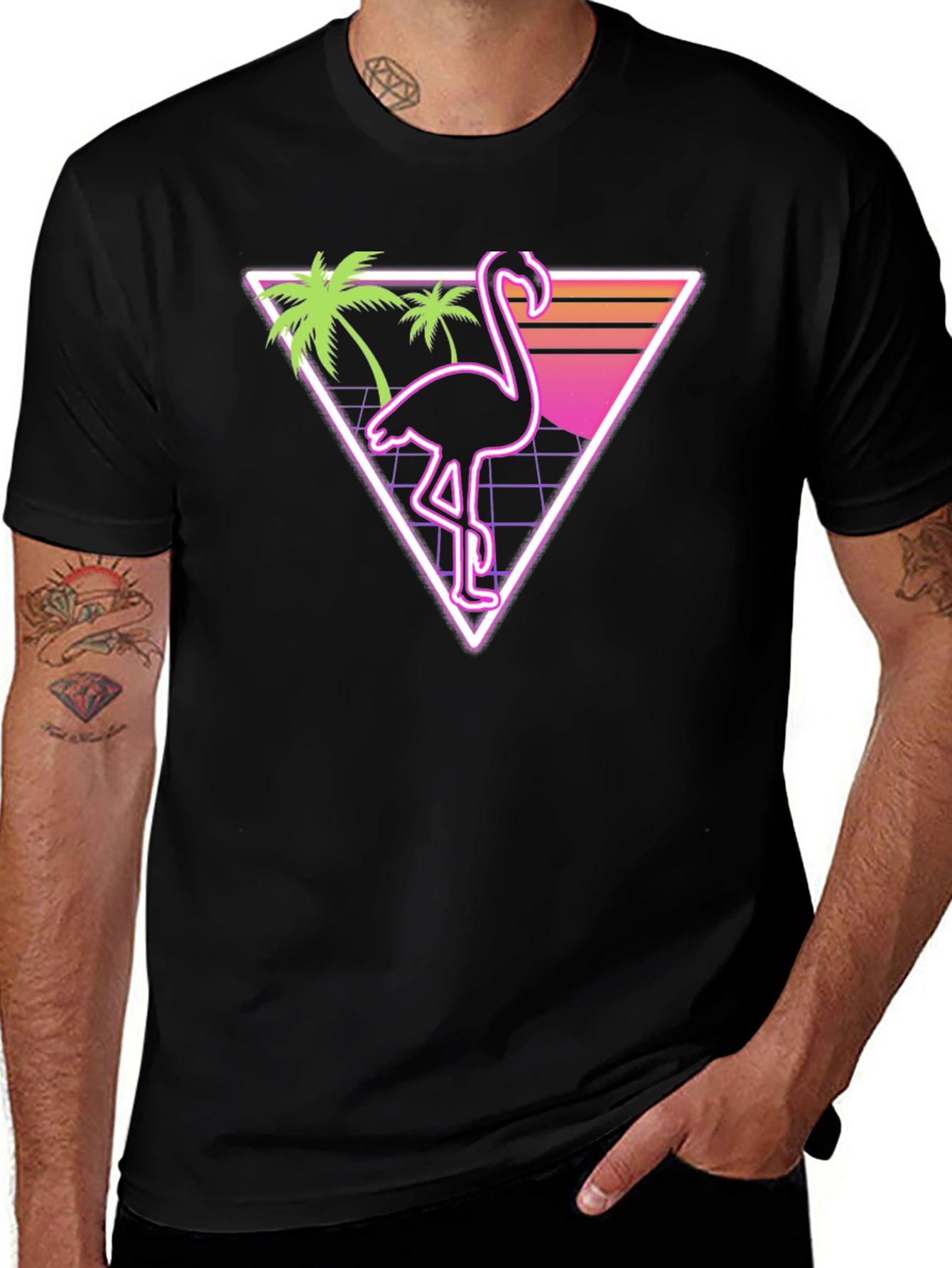 Retro Flamingo T-Shirt - Vaporwave Style