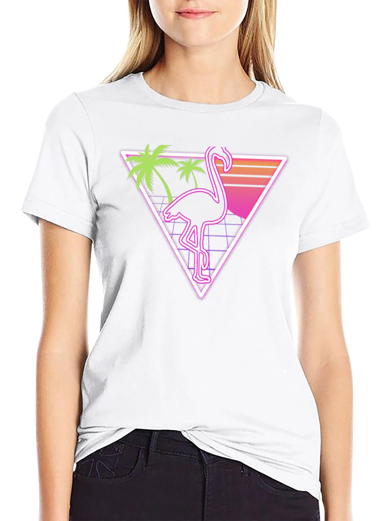 Retro Flamingo T-Shirt - Vaporwave Style