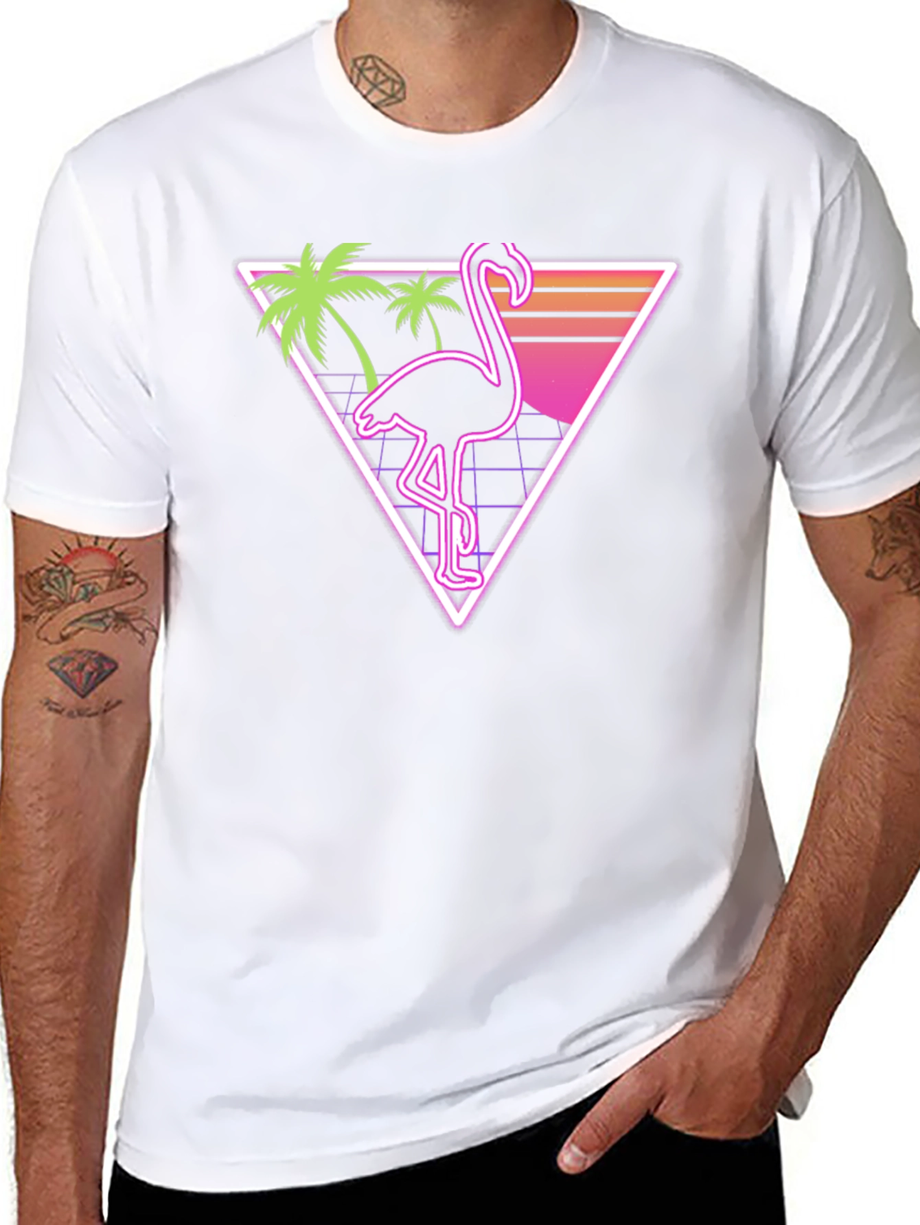 Retro Flamingo T-Shirt - Vaporwave Style