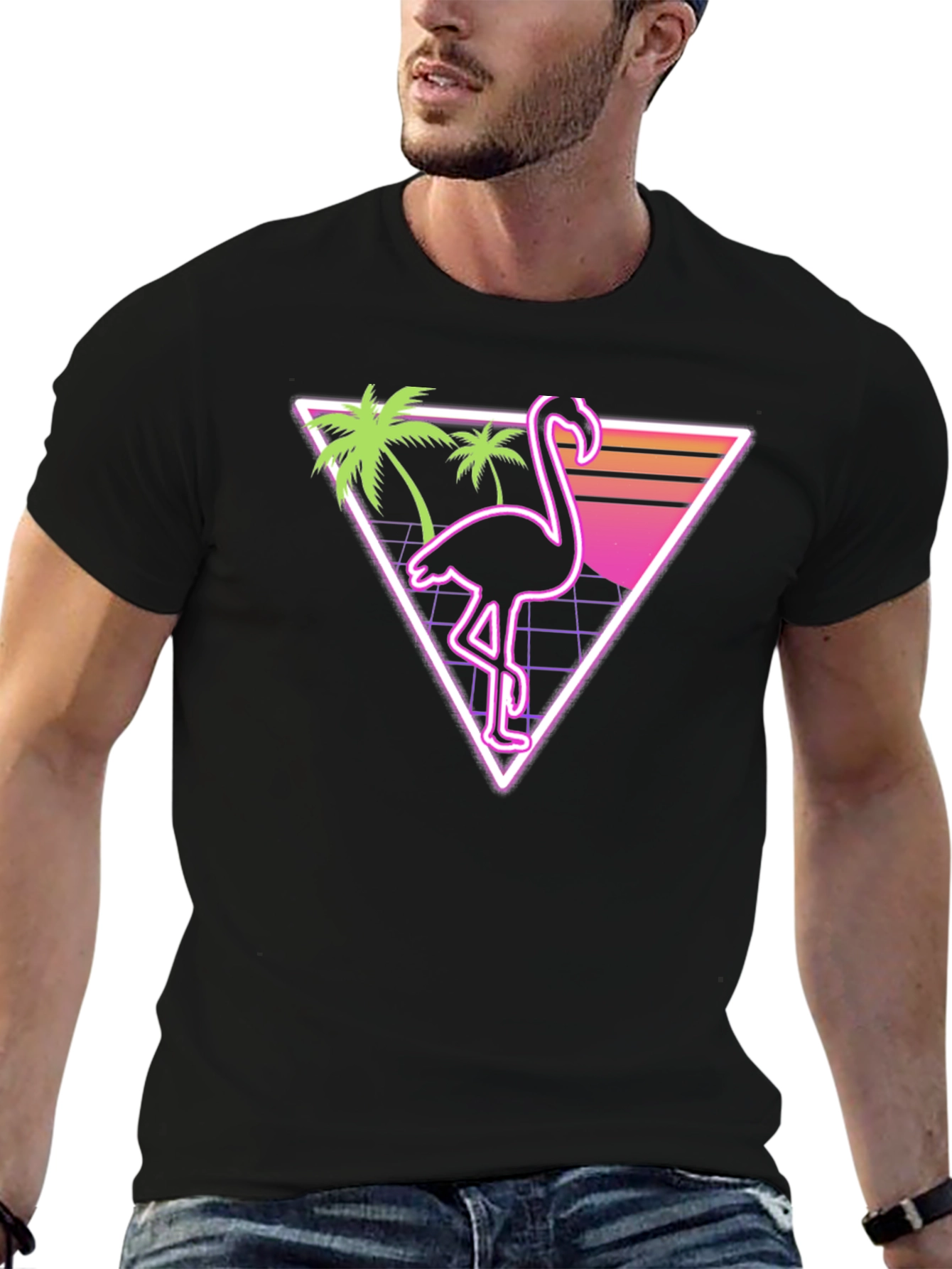 Retro Flamingo T-Shirt - Vaporwave Style