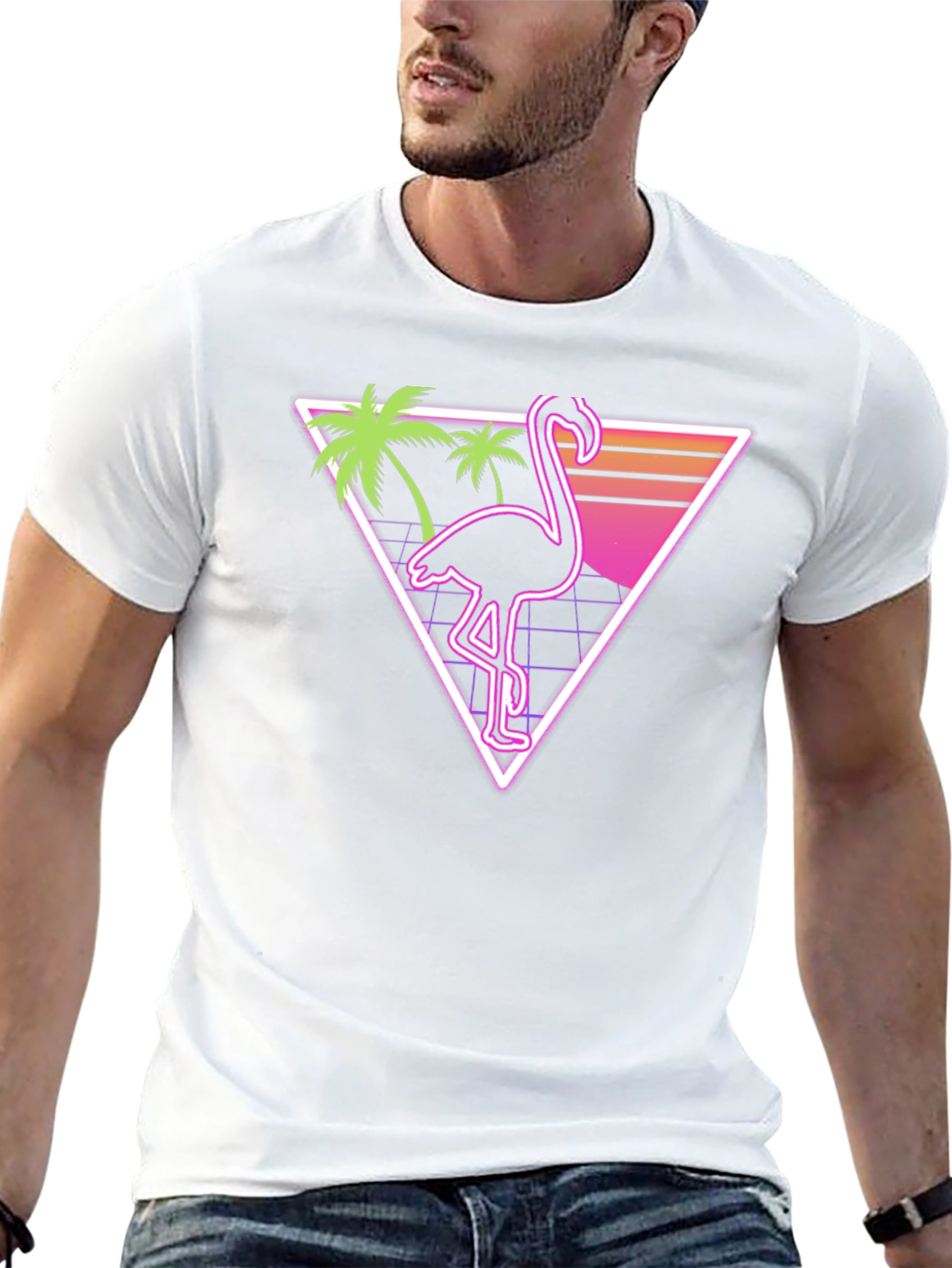 Retro Flamingo T-Shirt - Vaporwave Style