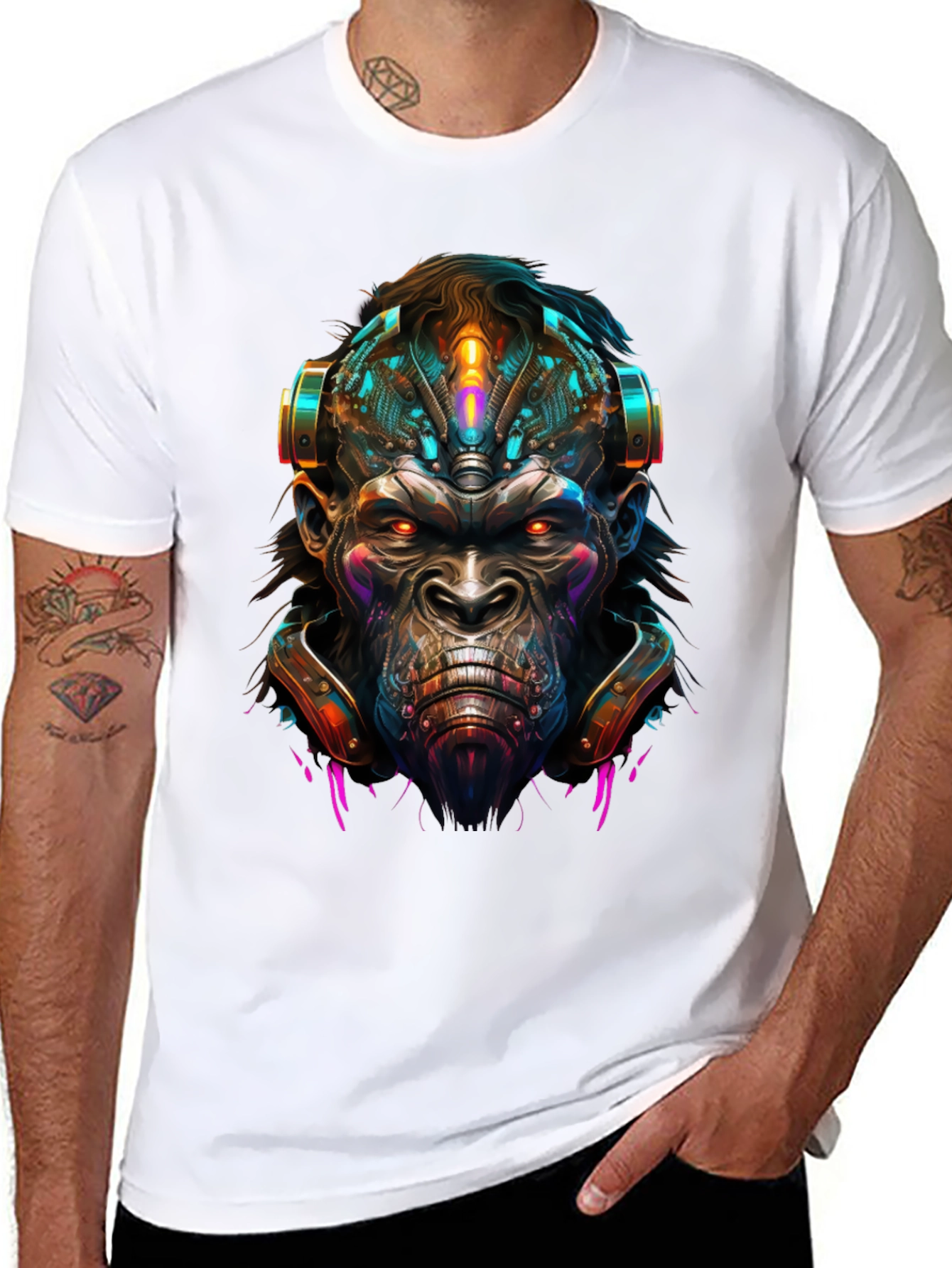 Cyber Ape T-Shirt - Futuristic Graphic Tee