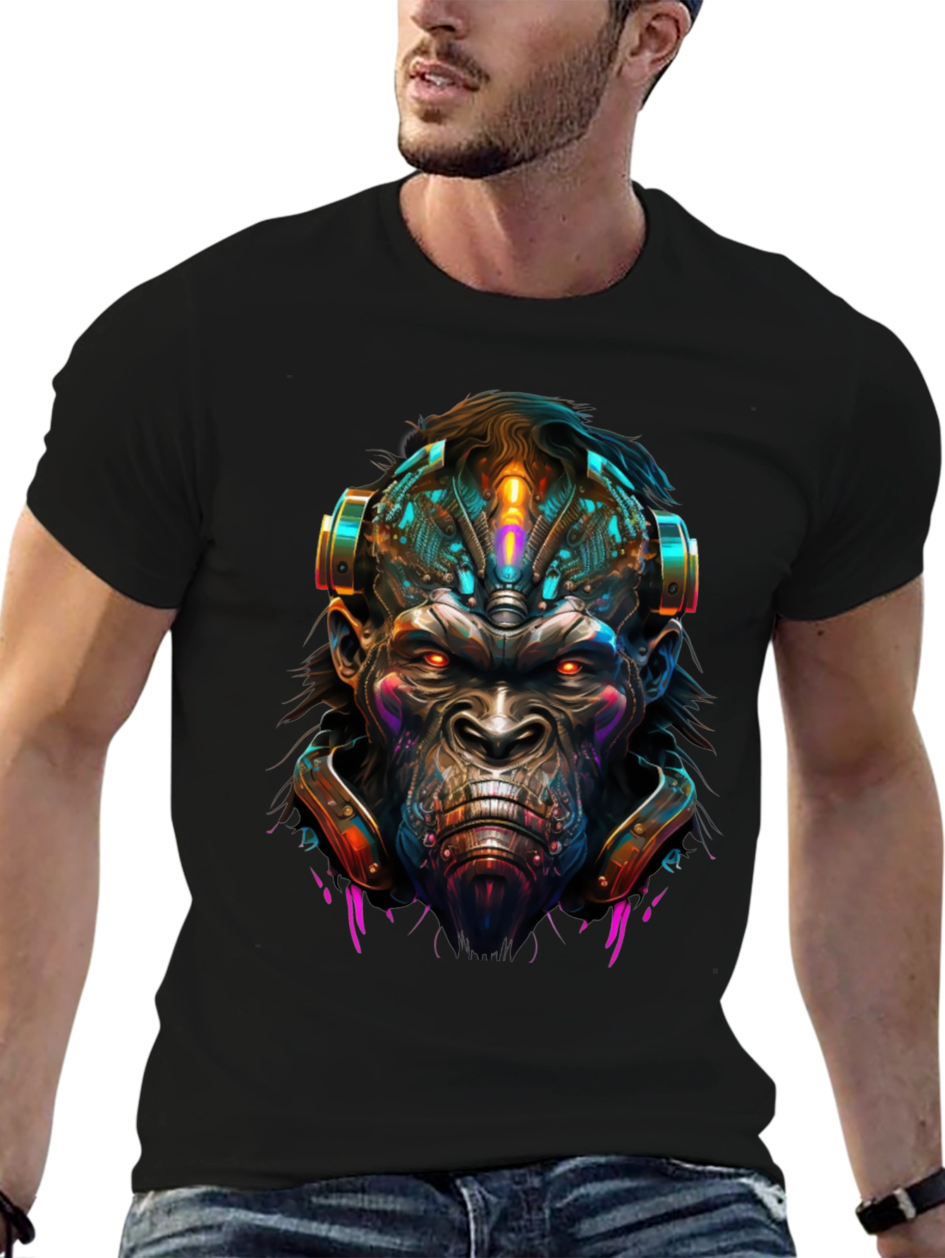 Cyber Ape T-Shirt - Futuristic Graphic Tee