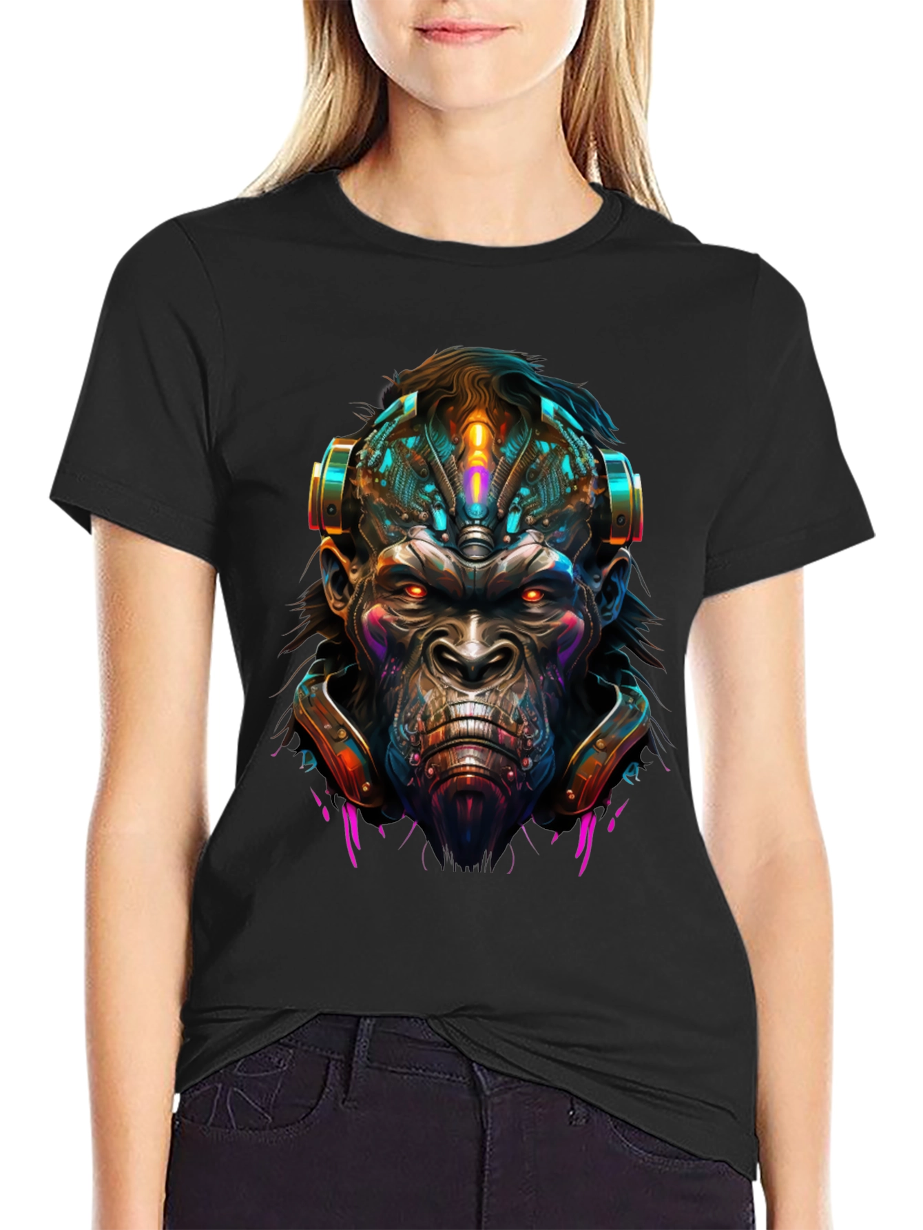 Cyber Ape T-Shirt - Futuristic Graphic Tee